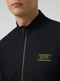 EA7 Ea7 Erkek Normal Kesim Dik Yakalı Fermuarlı Uzun Kollu Lacivert Sweatshirt 7M001338 AF21099-UB102