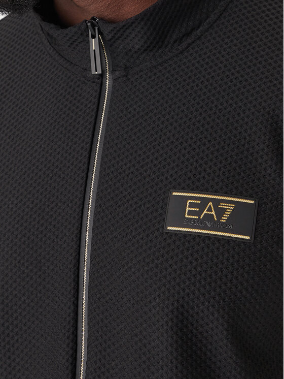 EA7 Ea7 Erkek Normal Kesim Dik Yakalı Fermuarlı Uzun Kollu Siyah Sweatshirt 7M001338 AF21099-UC001
