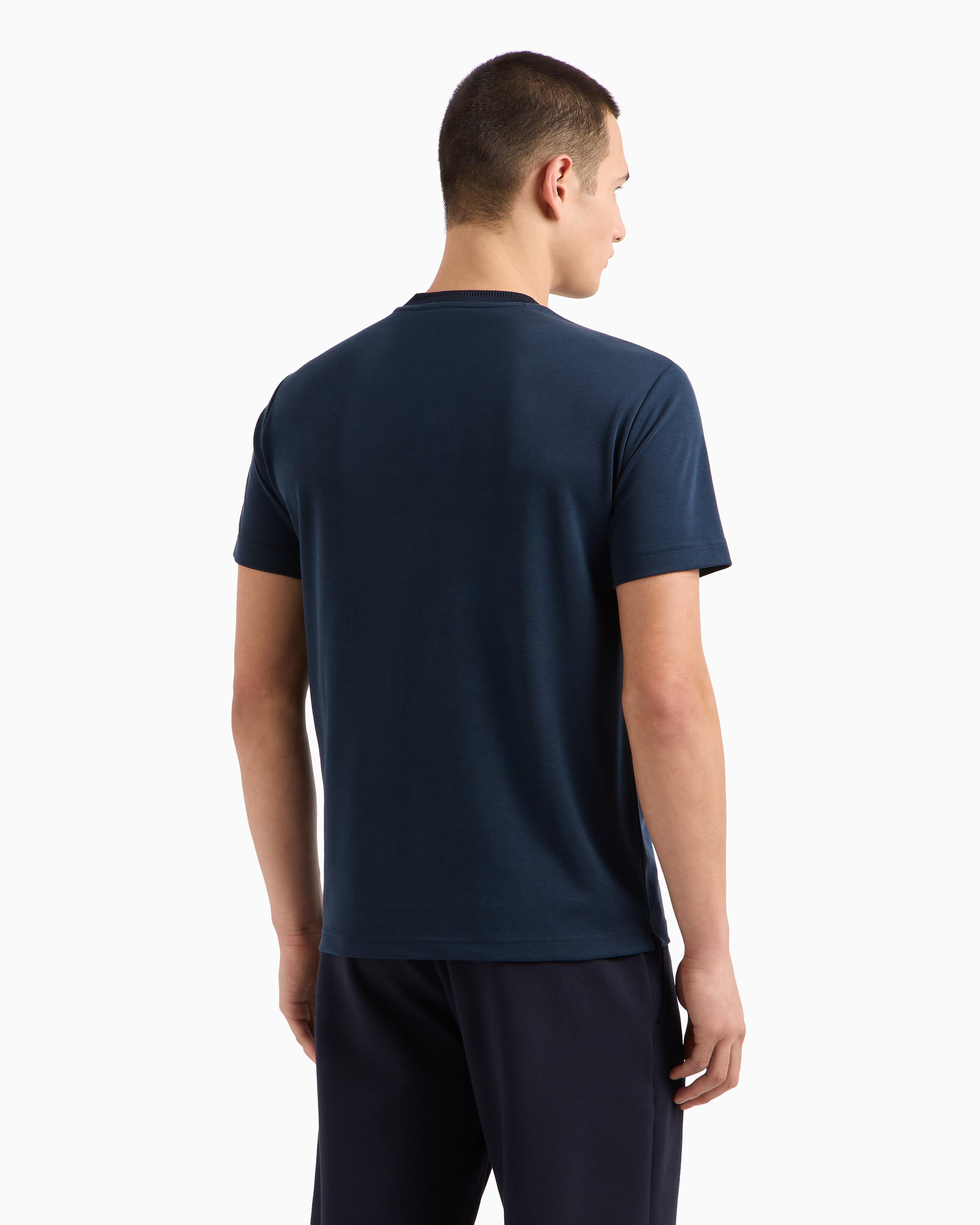 Ea7 Ea7 Erkek Normal Kesim Yuvarlak Yaka Düz Model Mavi T-Shirt 7M000089 AF13862-UB102