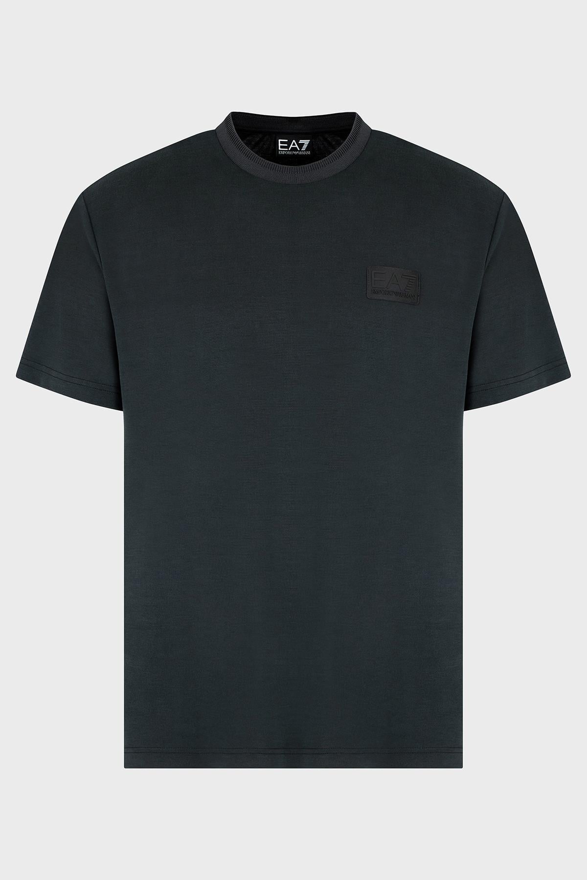 Ea7 Ea7 Erkek Normal Kesim Yuvarlak Yaka Düz Model Siyah T-Shirt 7M000089 AF13862-UC001