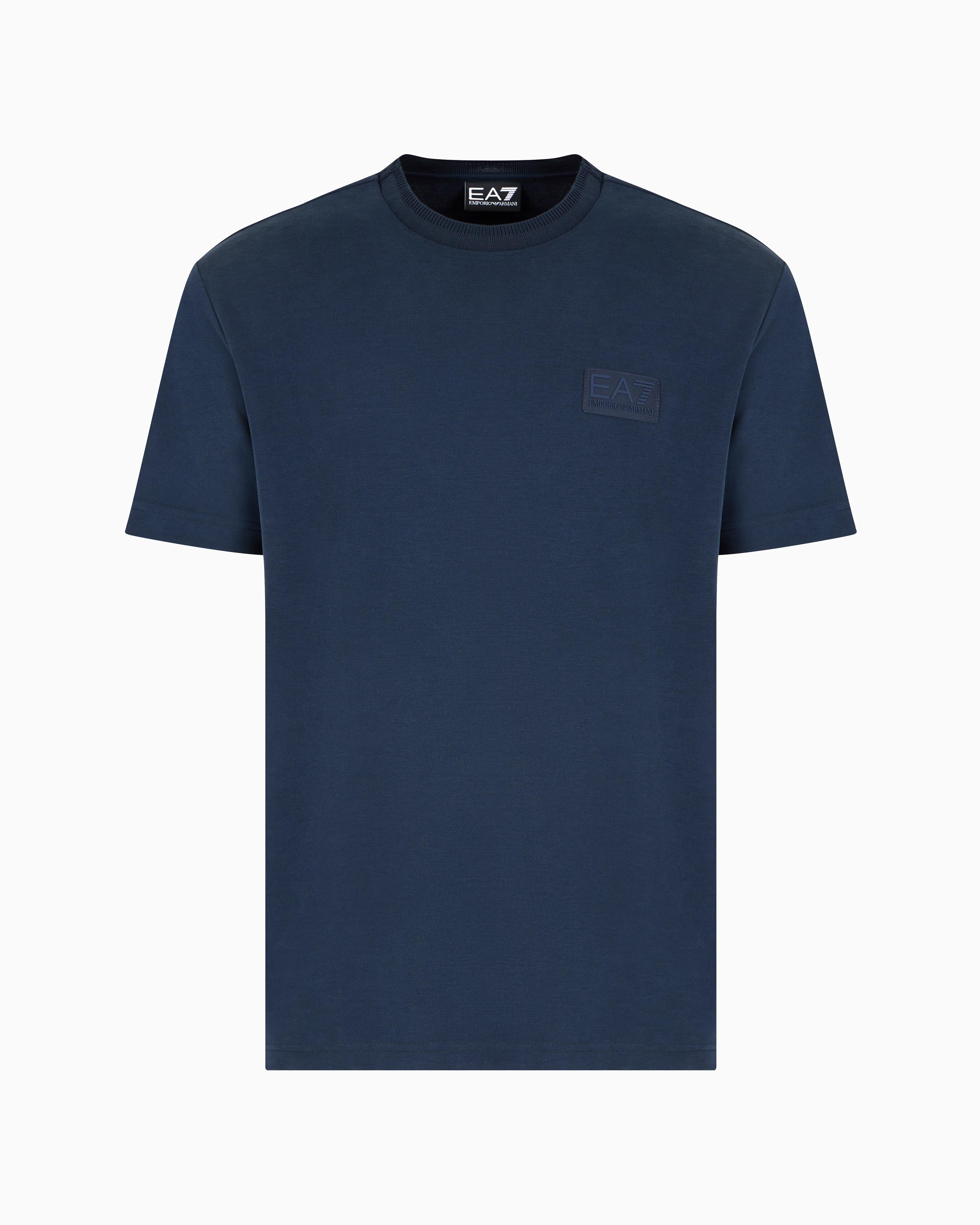 Ea7 Ea7 Erkek Normal Kesim Yuvarlak Yaka Düz Model Mavi T-Shirt 7M000089 AF13862-UB102