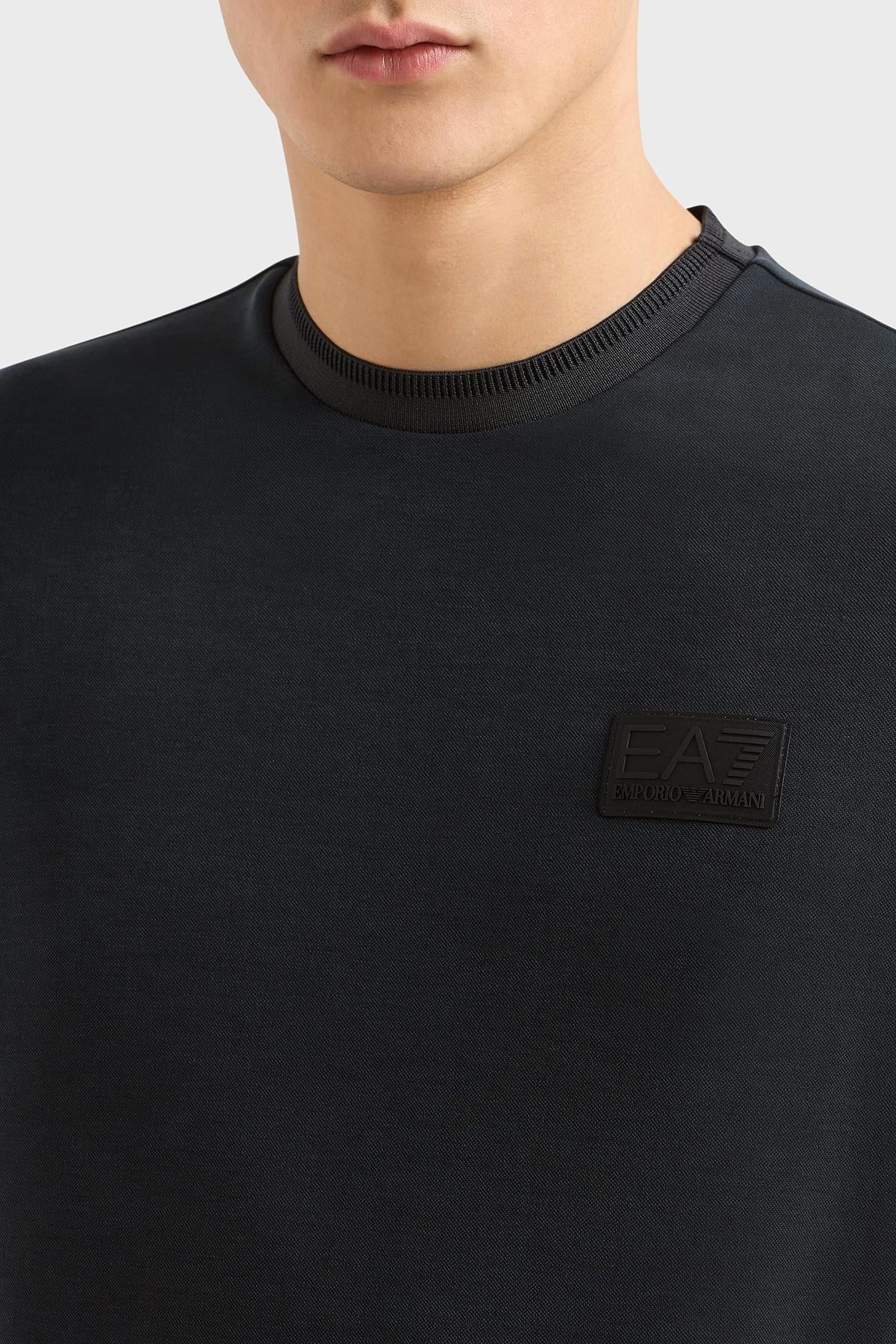 Ea7 Ea7 Erkek Normal Kesim Yuvarlak Yaka Düz Model Siyah T-Shirt 7M000089 AF13862-UC001