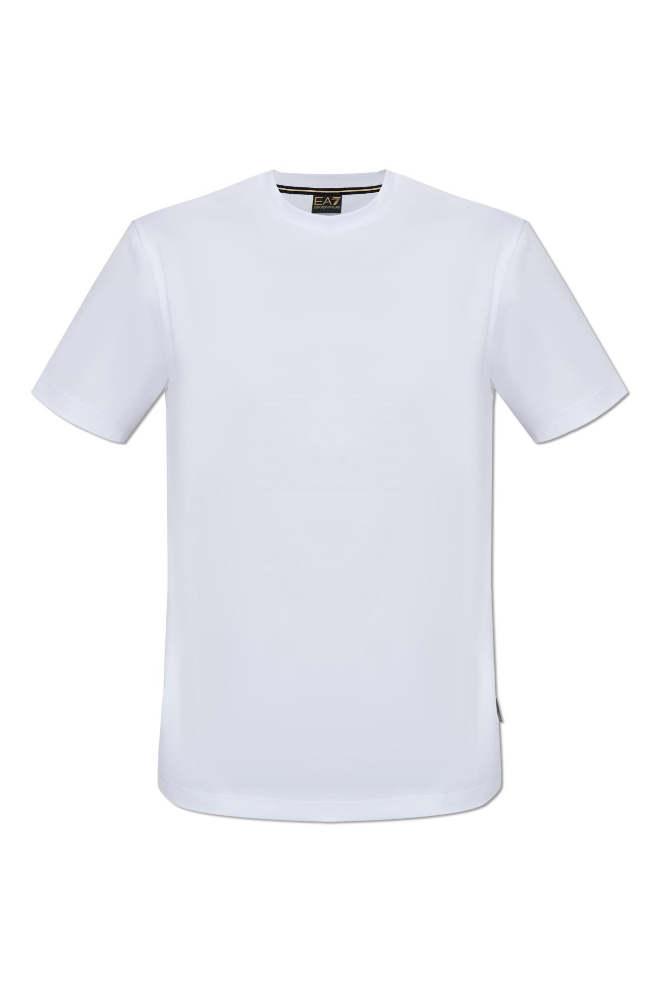 Ea7 Ea7 Erkek Pamuklu Kısa Kollu Günlük Beyaz T-Shirt 7M000023 AF11844-U0002