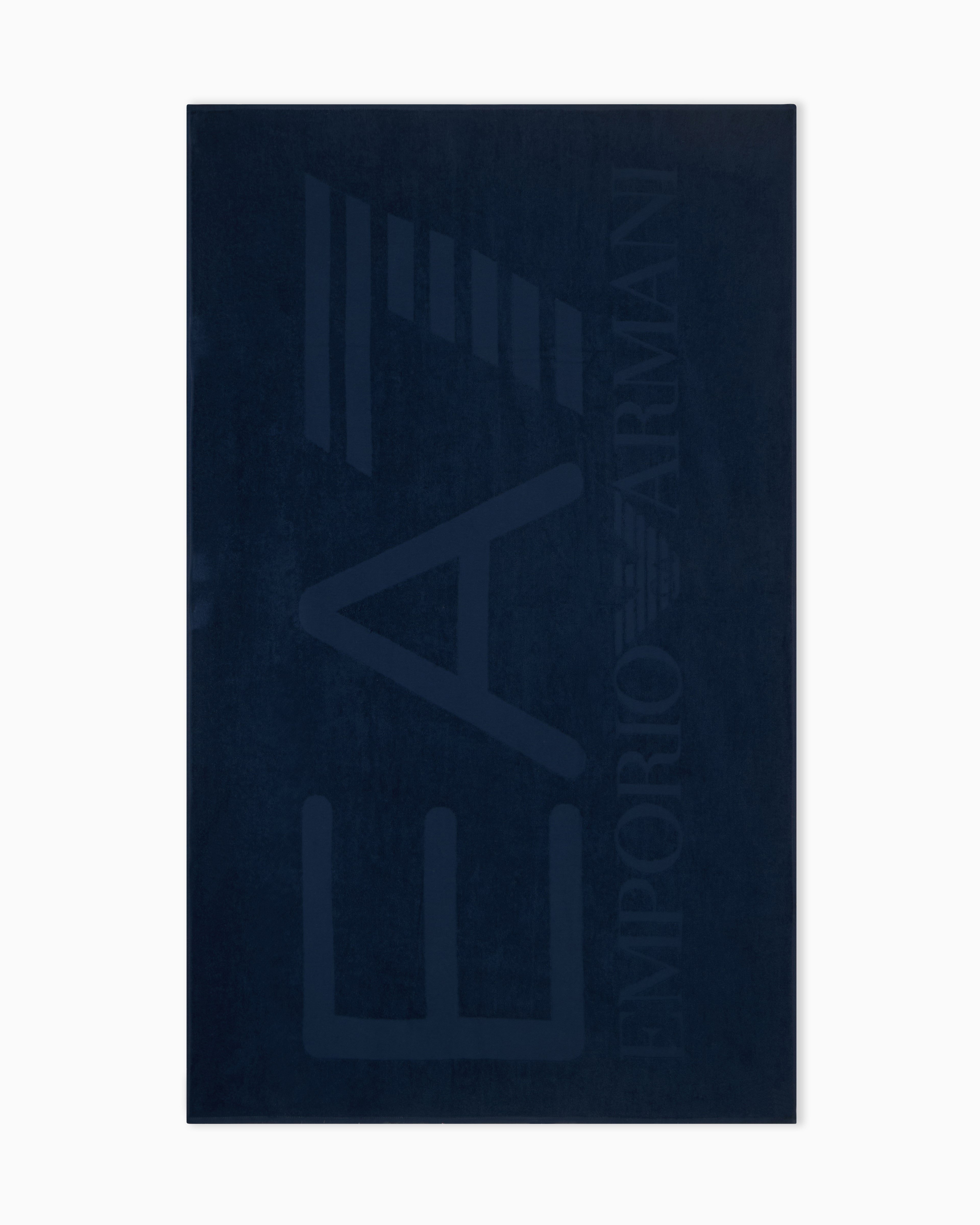 EA7 Ea7 Erkek Pamuklu Logo Detaylı Lacivert Havlu 7X000678 AF21260-UB102
