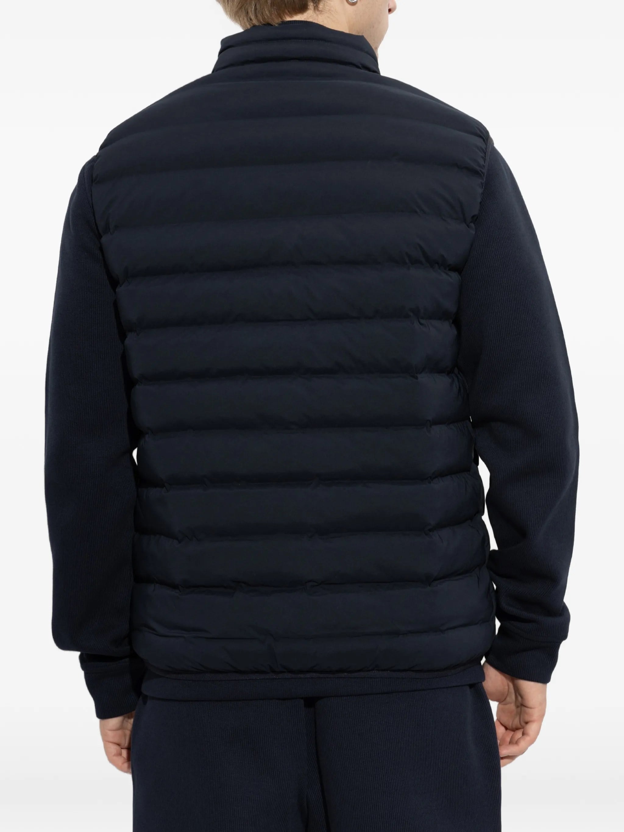 EA7 Ea7 Erkek Pamuklu Regular Fit Kapitoneli Kapüşonlu Fermuarlı Lacivert Yelek 7M002381 AF15953-UB102