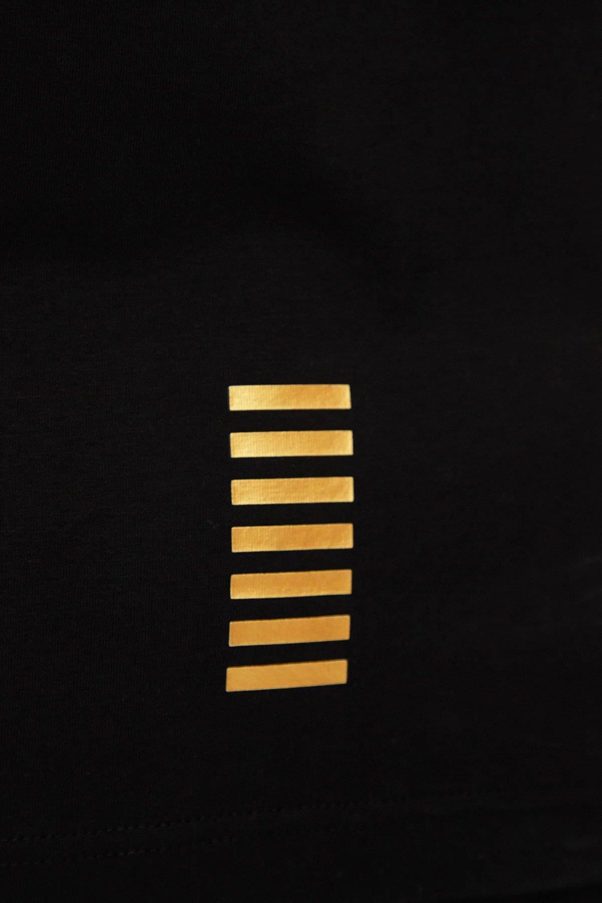 EA7 Ea7 Erkek Pamuklu Uzun Kol Dokuma Günlük Kullanım Siyah Polo Yaka T-Shirt 8NPF15 PJVQZ-0208