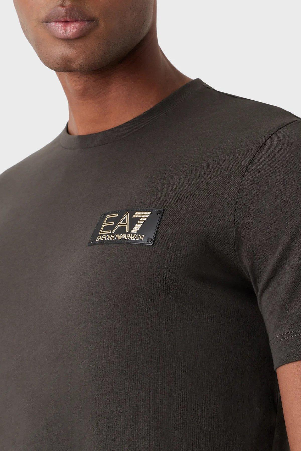 Ea7 Ea7 Erkek Pamuklu Yuvarlak Yaka Marka Logolu Antrasit T-Shirt 3RPT19 PJM9Z-1997
