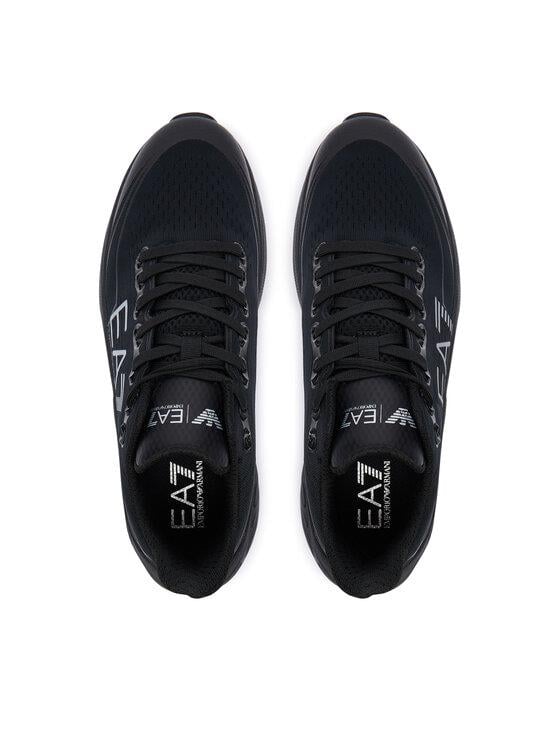 EA7 Ea7 Erkek Rahat ve Yüksek Taban Nefes Alabilen Üst Yüzeyli Siyah-Gümüş Sneaker X8X245 XK442-MC270