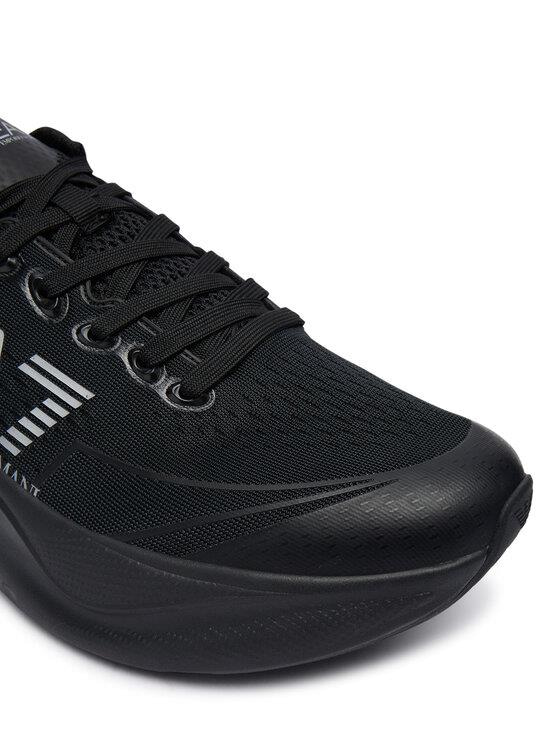 EA7 Ea7 Erkek Rahat ve Yüksek Taban Nefes Alabilen Üst Yüzeyli Siyah-Gümüş Sneaker X8X245 XK442-MC270