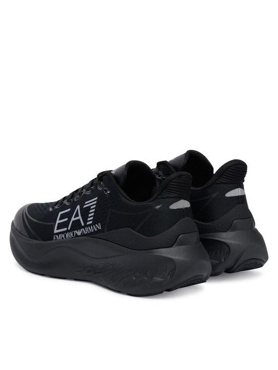 EA7 Ea7 Erkek Rahat ve Yüksek Taban Nefes Alabilen Üst Yüzeyli Siyah-Gümüş Sneaker X8X245 XK442-MC270