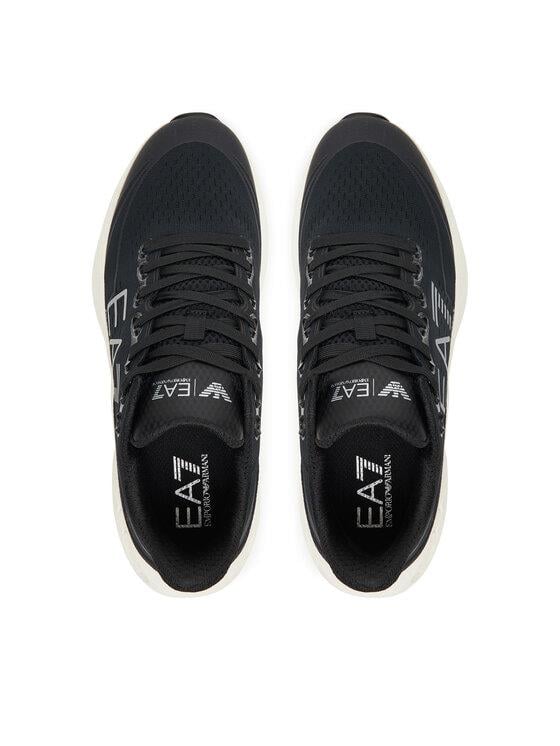 EA7 Ea7 Erkek Rahat ve Yüksek Taban Nefes Alabilen Üst Yüzeyli Beyaz-Siyah Sneaker X8X245 XK442-MZ210