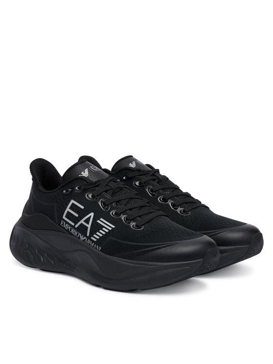 EA7 Ea7 Erkek Rahat ve Yüksek Taban Nefes Alabilen Üst Yüzeyli Siyah-Gümüş Sneaker X8X245 XK442-MC270