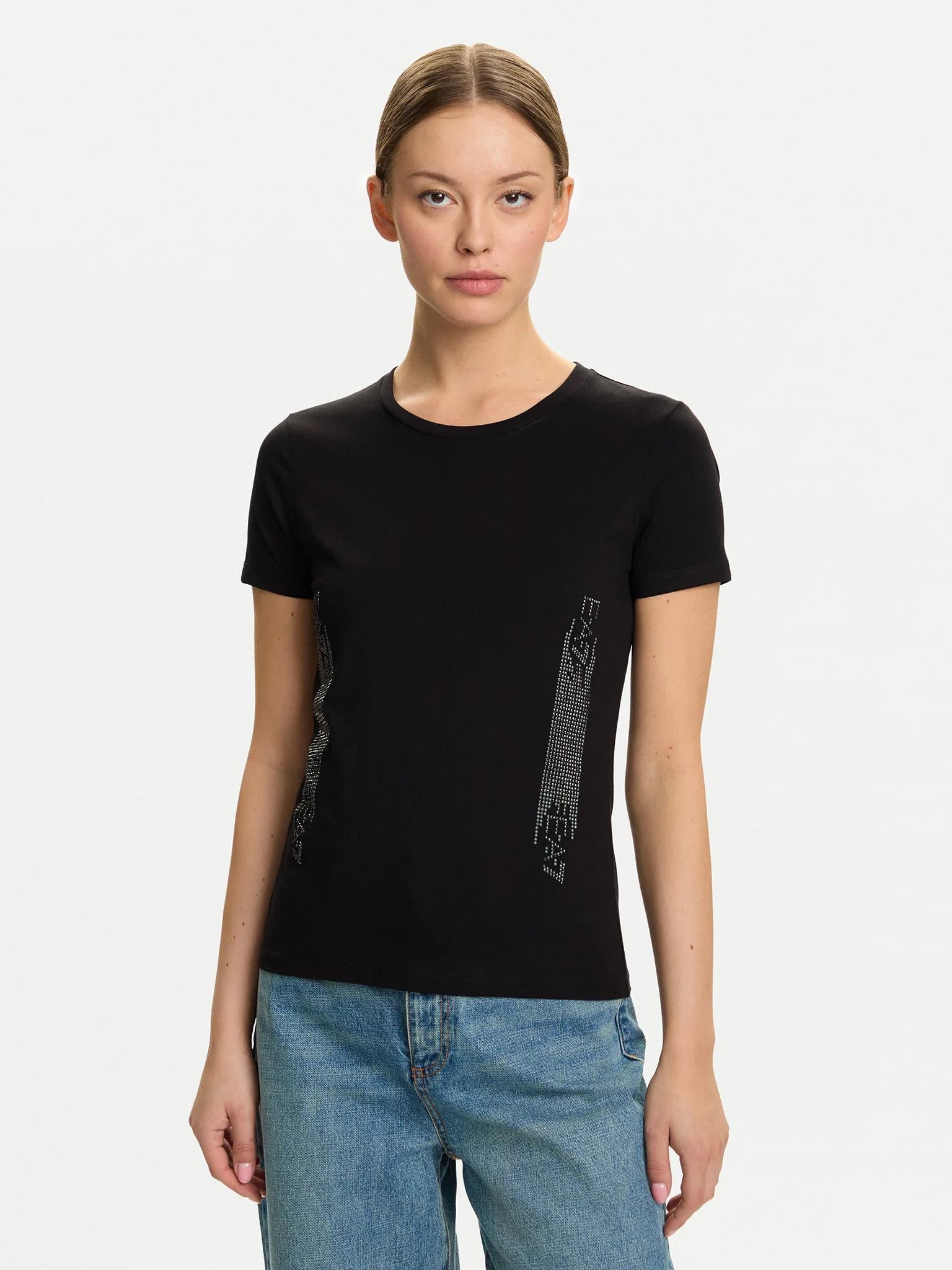 EA7 Ea7 Erkek slim fit Kısa Kollu Logolu Bisiklet Yaka Siyah T-Shirt 7W000521 AF12503-UC001