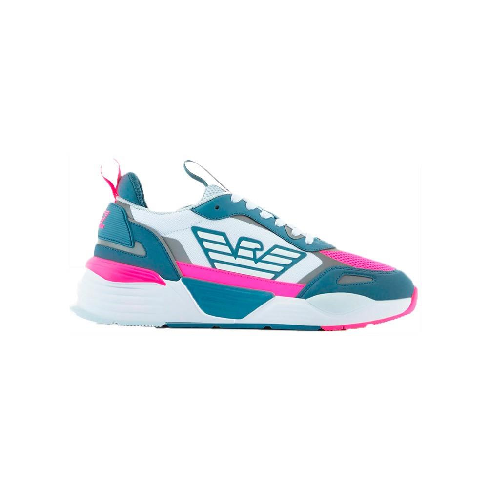 Ea7 Ea7 Kadın Bağcıklı Logolu Günlük Kullanım Normal Kalıp Lacivert Sneaker X8X070 XK165-Q605