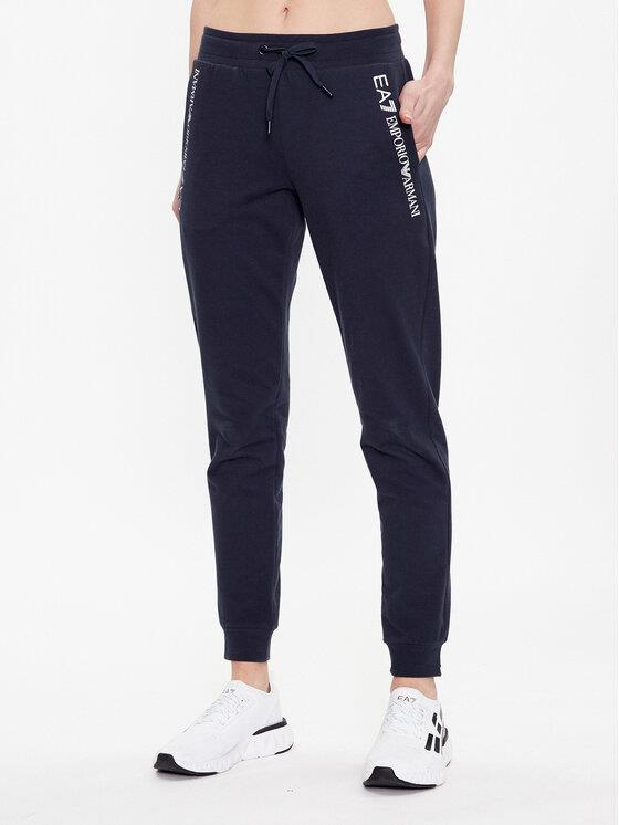 Ea7 Ea7 Kadın Beli Lastikli Uzun Boy Logo Detaylı Lacivert Pantolon 3RTP65 TJCQZ-1554