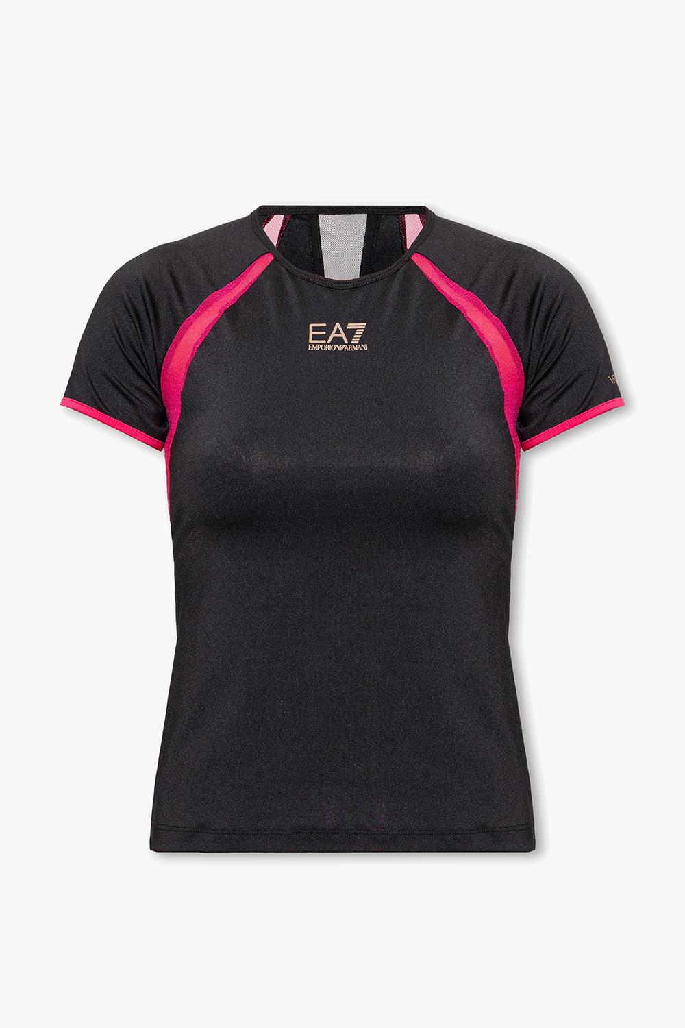 Ea7 Ea7 Kadın Pamuklu Kısa Kollu Günlük Siyah T-Shirt 3RTT01 TJLHZ-1200