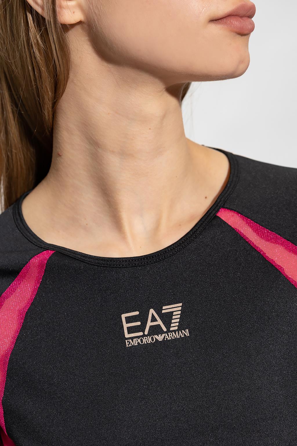 Ea7 Ea7 Kadın Pamuklu Kısa Kollu Günlük Siyah T-Shirt 3RTT01 TJLHZ-1200