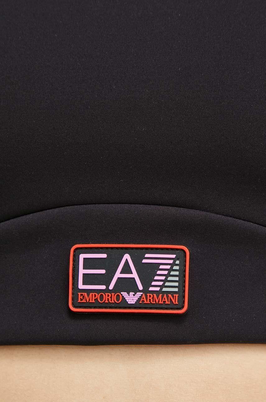 Ea7 Ea7 Kadın Pamuklu Yuvarlak Kolsuz Günlük Siyah Spor Büstiyer 3DTH54 TJTFZ-1200