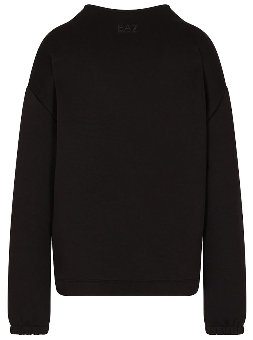 EA7 Ea7 Kadın Regular Fit Dik Yaka Uzun Kollu Siyah Sweatshirt 7W000524 AF13151-UC001