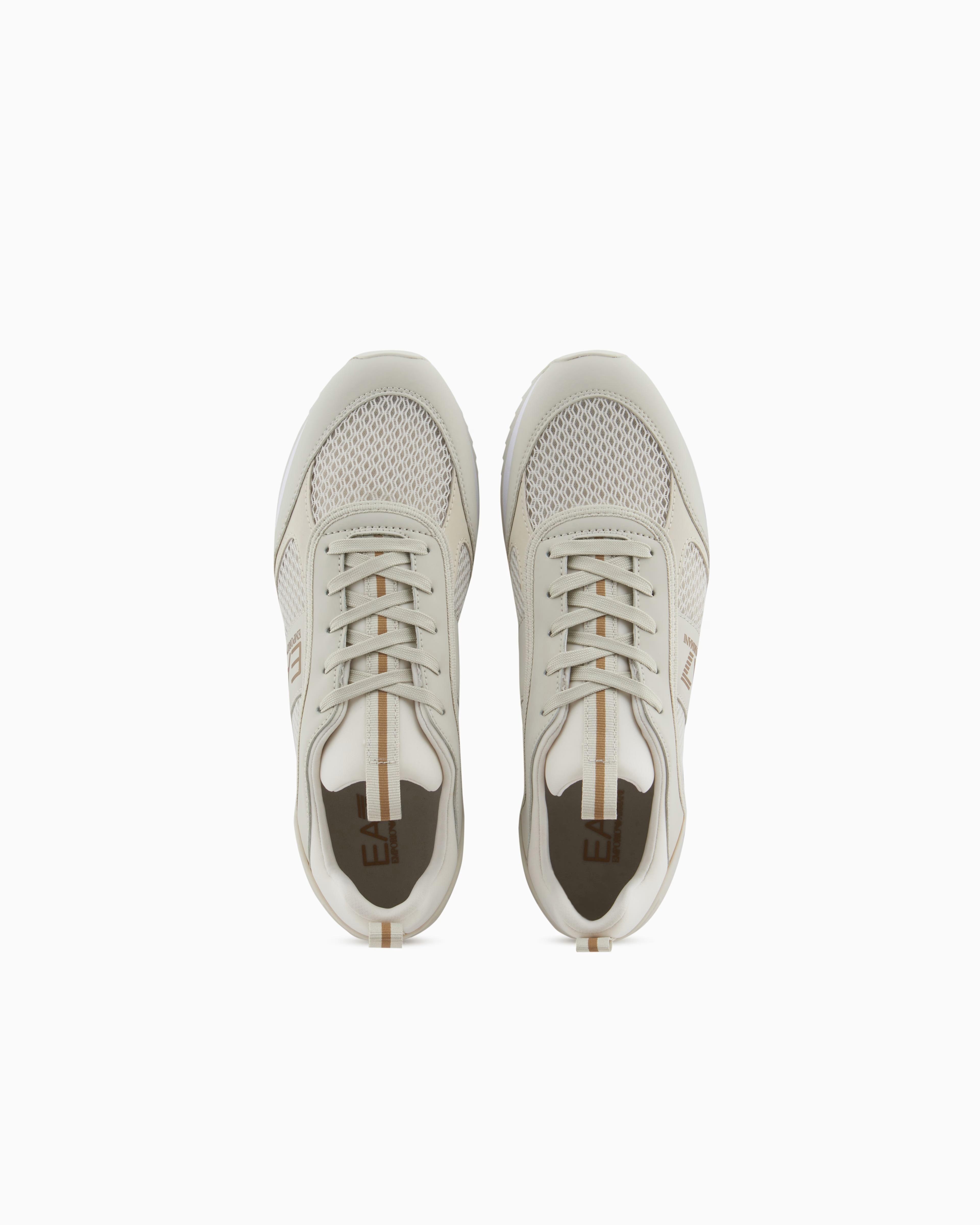 Ea7 Ea7 Unısex Fileli Şerit Logolu Bağıcıklı Gümüş Sneaker X8X027 XK050-U453