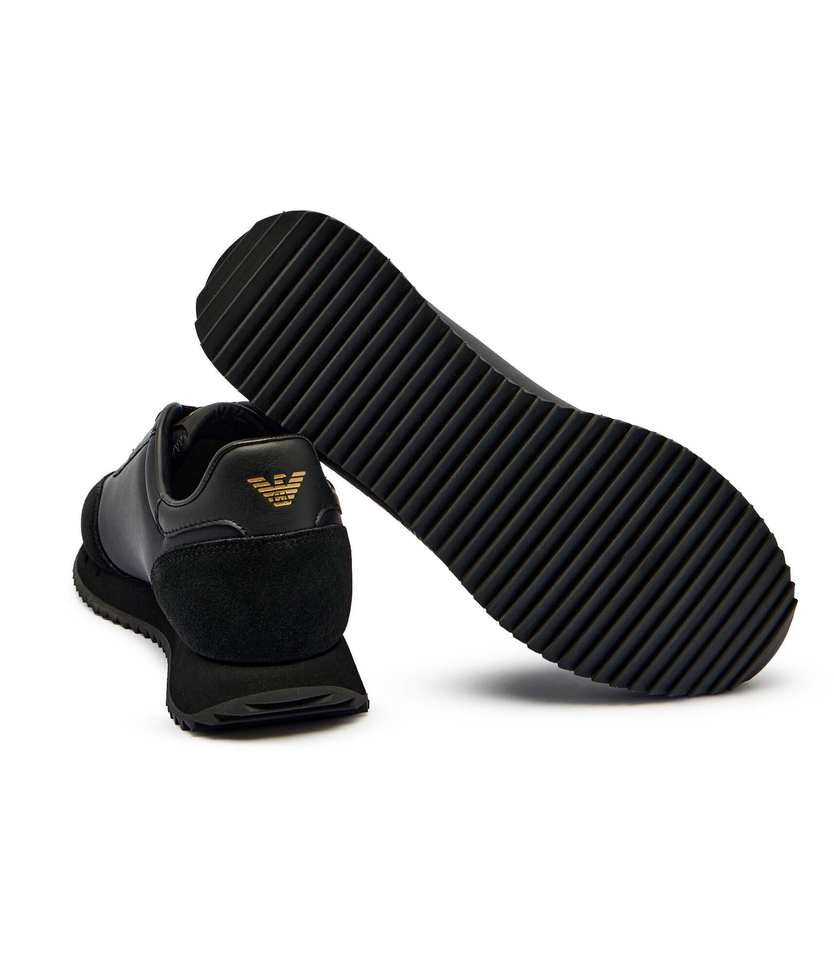 EA7 Ea7 Unısex Kalın Rahat Taban Logo Desenli Süet Detaylı Siyah Sneaker 7X000541 AF18609-MZ177