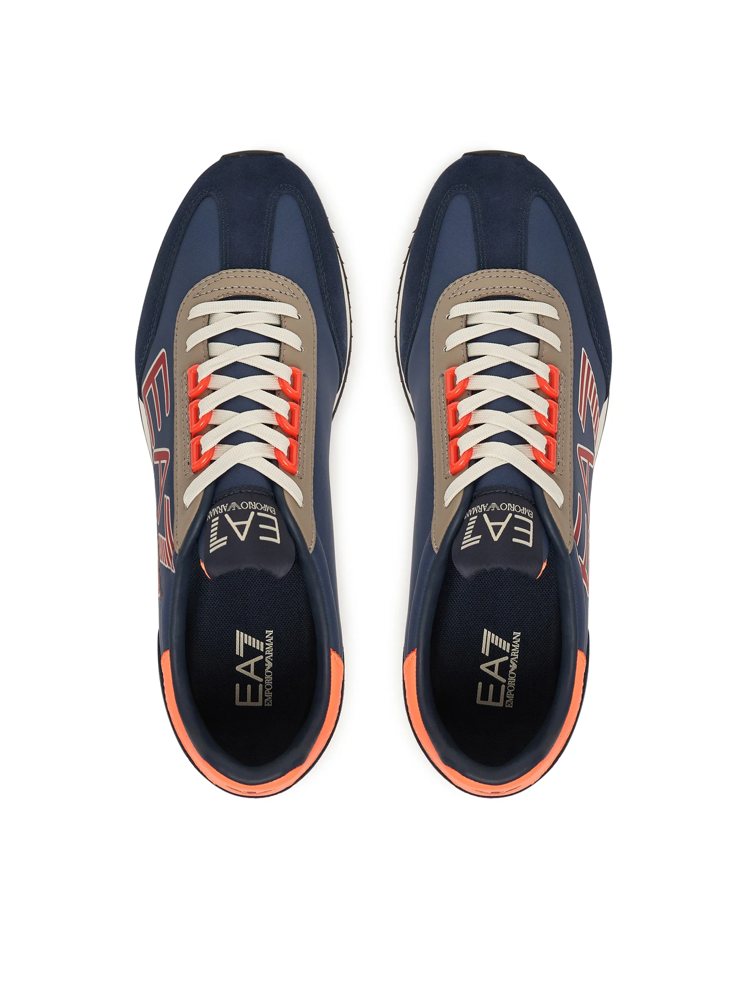 EA7 Ea7 Unısex Kalın Rahat Taban Logo Desenli Süet Detaylı Mavi Sneaker 7X000541 AF18609-MZ579
