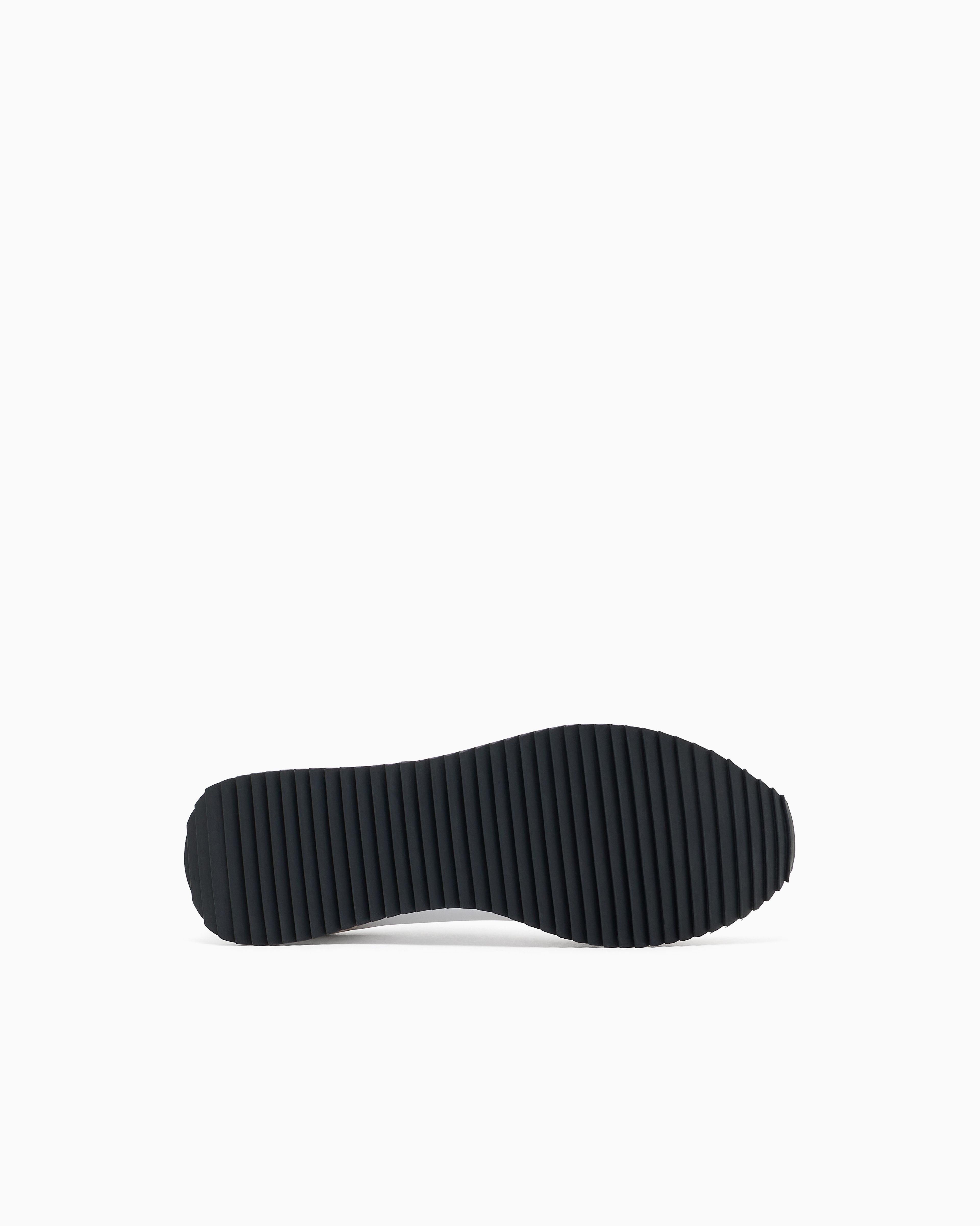 EA7 Ea7 Unısex Kalın Rahat Taban Logo Desenli Süet Detaylı Beyaz-Siyah Sneaker 7X000541 AF18609-MZ021