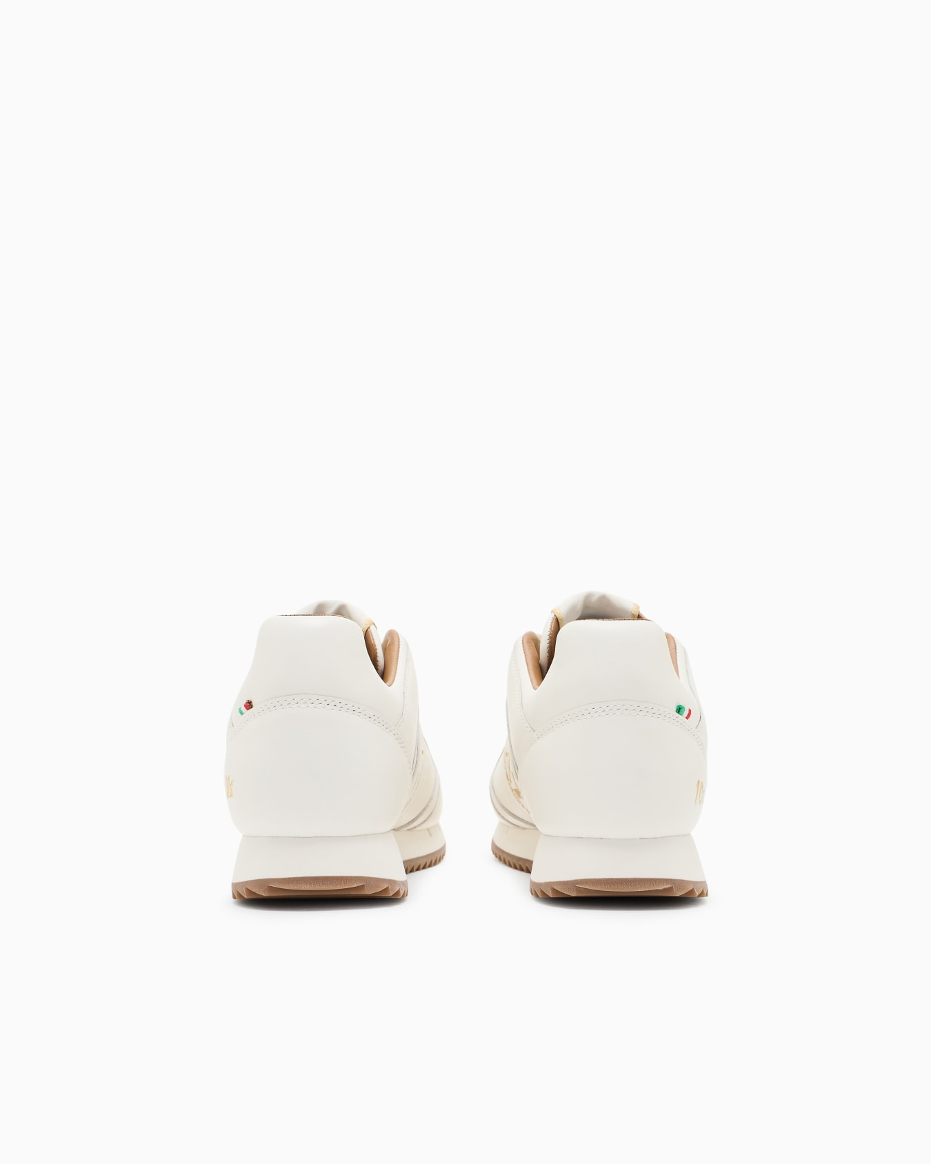 EA7 Ea7 Unısex Kartal Logo Desenli Ortopedik Tabanlı Deri Beyaz-Altın Sneaker 7X000648 AF15588-M0015