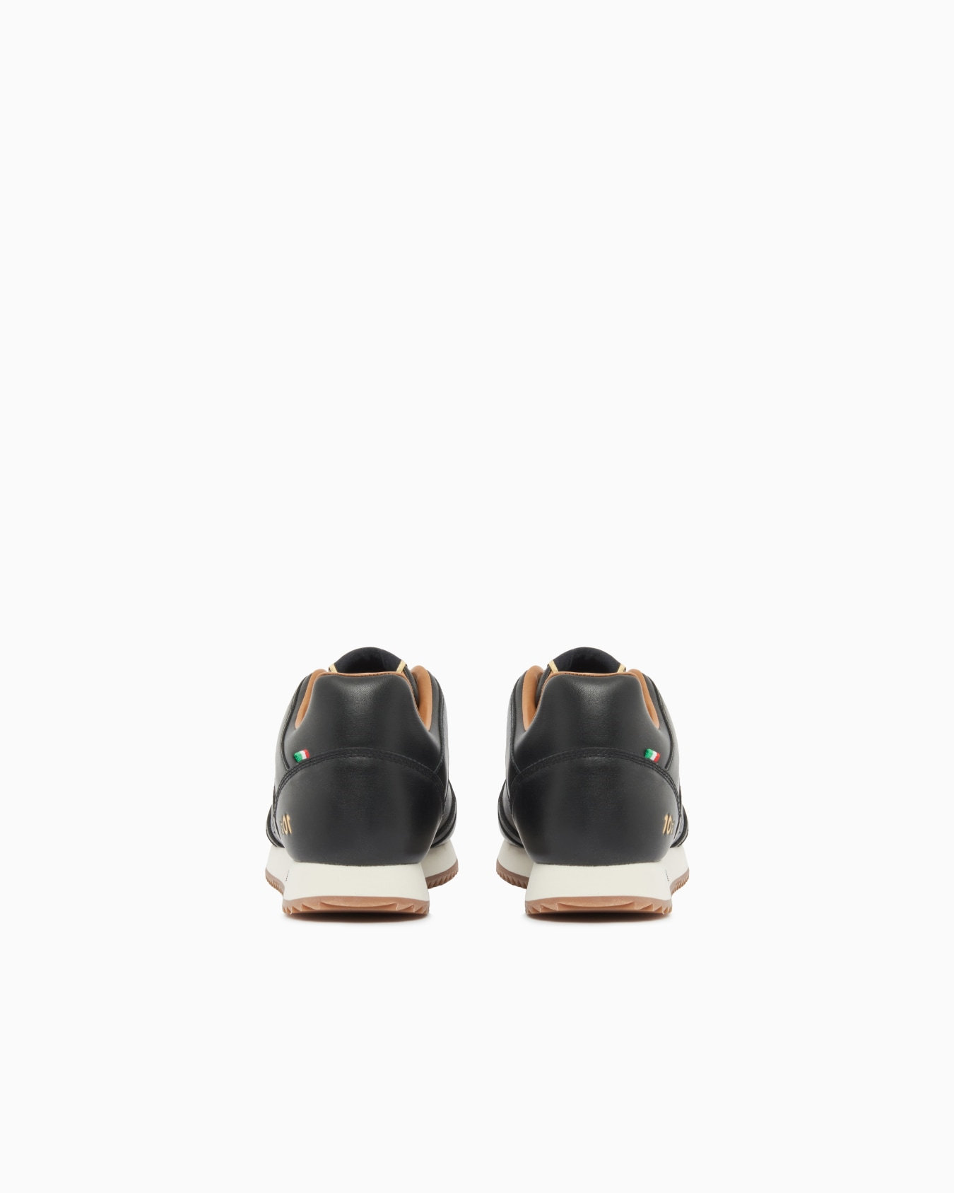 EA7 Ea7 Unısex Kartal Logo Desenli Ortopedik Tabanlı Deri Siyah - Gold Sneaker 7X000648 AF15588-MC021