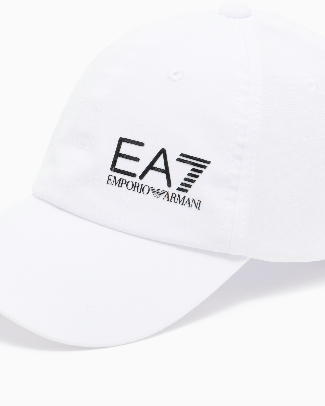 EA7 Ea7 Unısex Kontrast EA7 Logo Detaylı Sert Siperlikli Nefes Alabilen Kumaşlı Beyaz-Siyah Spor Şapka 7X000590 AF22965-M0003