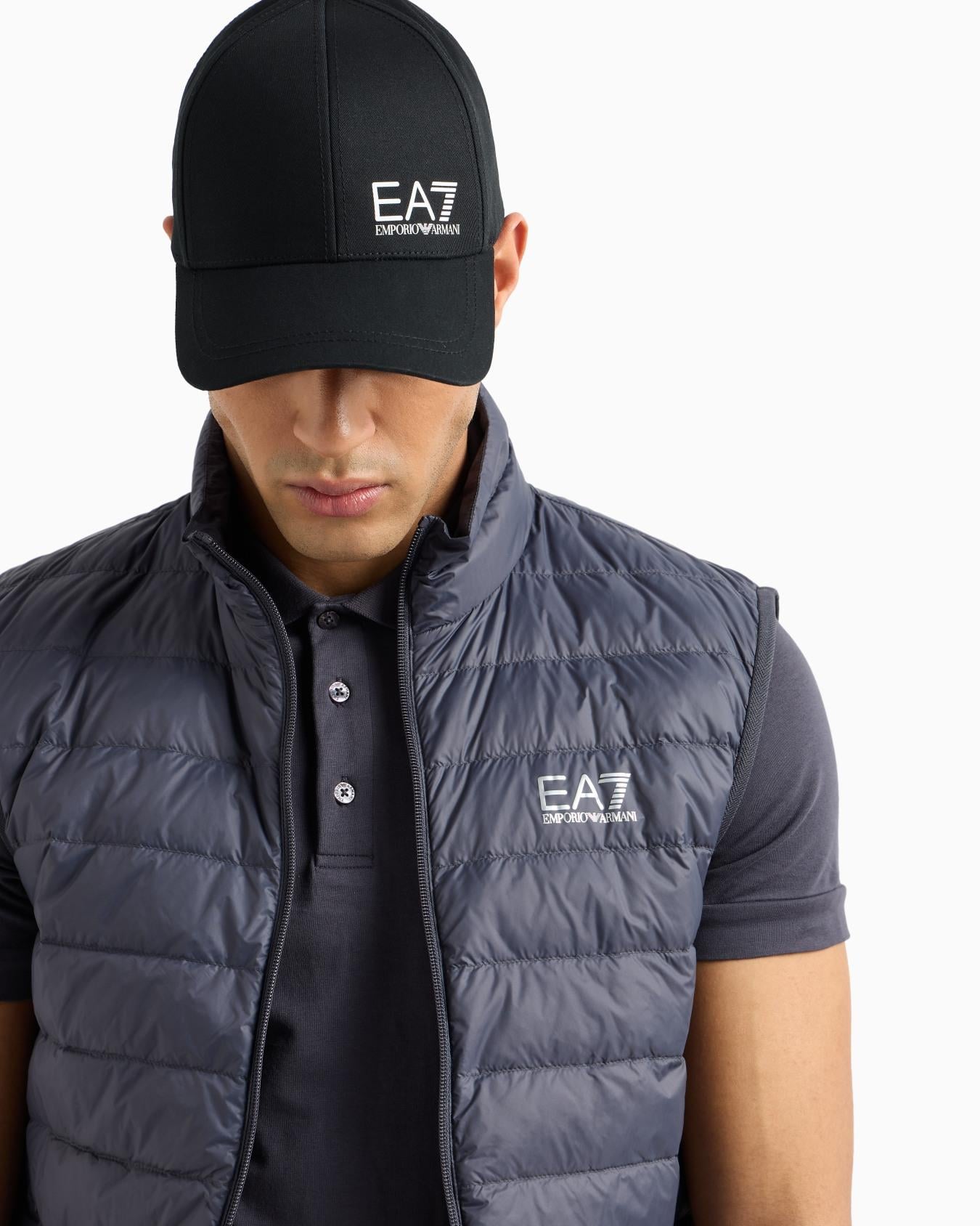 Ea7 Ea7 Unısex Nefes Alabilen Pamuklu Hafif Siyah-Beyaz Spor Şapka 7X000005 AF11989-MC008