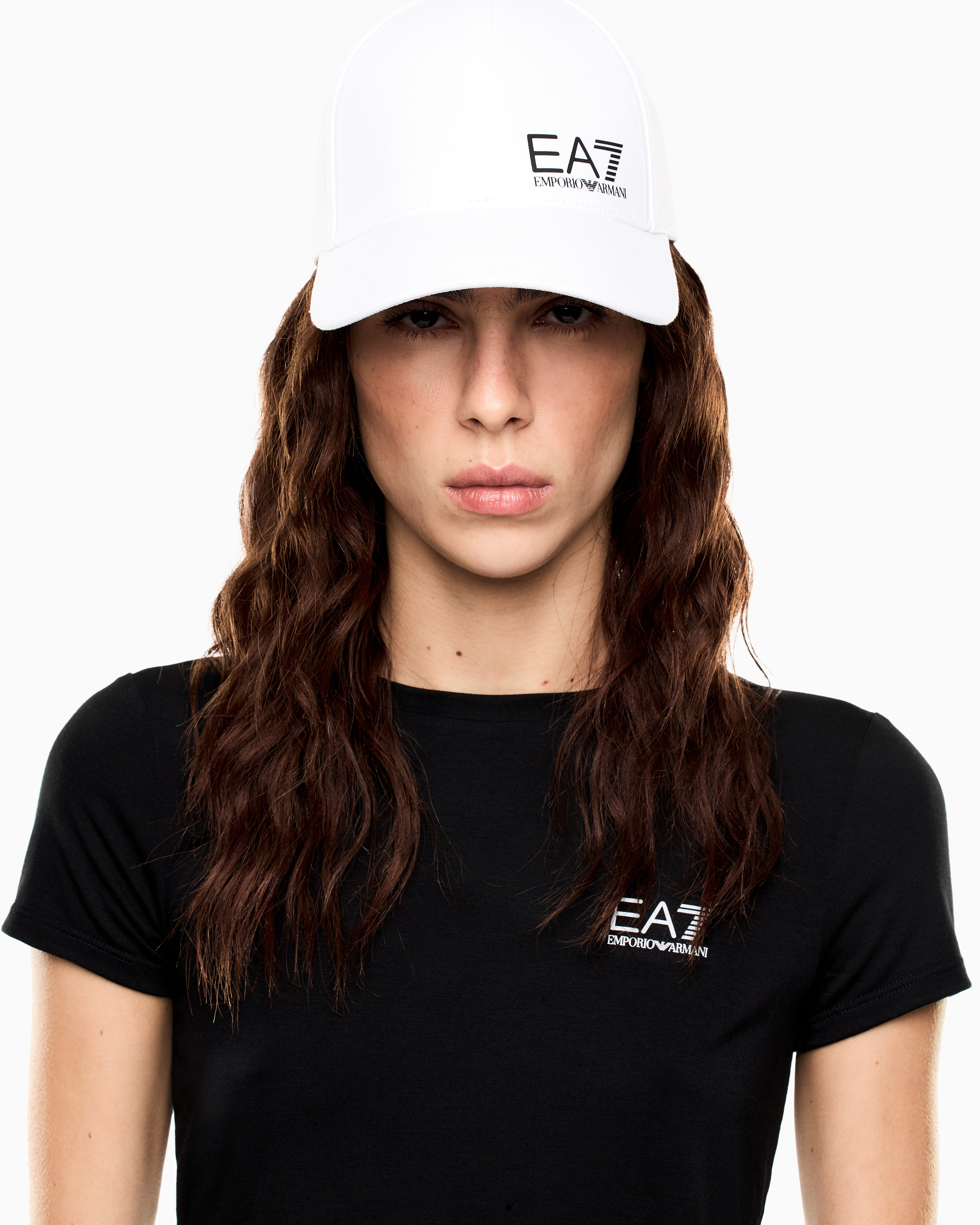 EA7 Ea7 Unısex Nefes Alabilen Pamuklu Hafif Beyaz-Siyah Spor Şapka 7X000005 AF11989-M0014