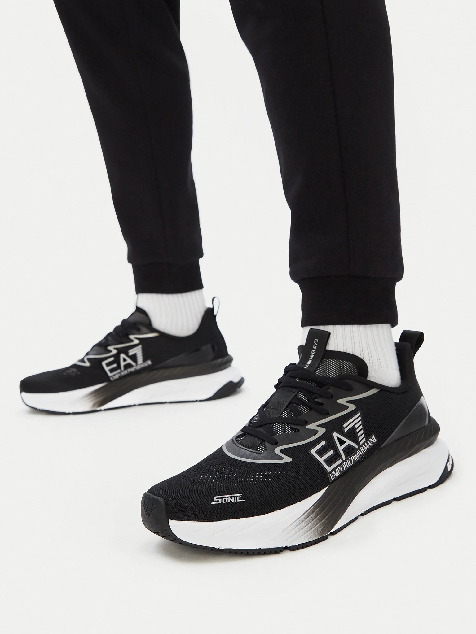 EA7 Ea7 Unısex Rahat Taban Düşük Bilekli Logo Detaylı Siyah Sneaker 7X000603 AF22914-MC005