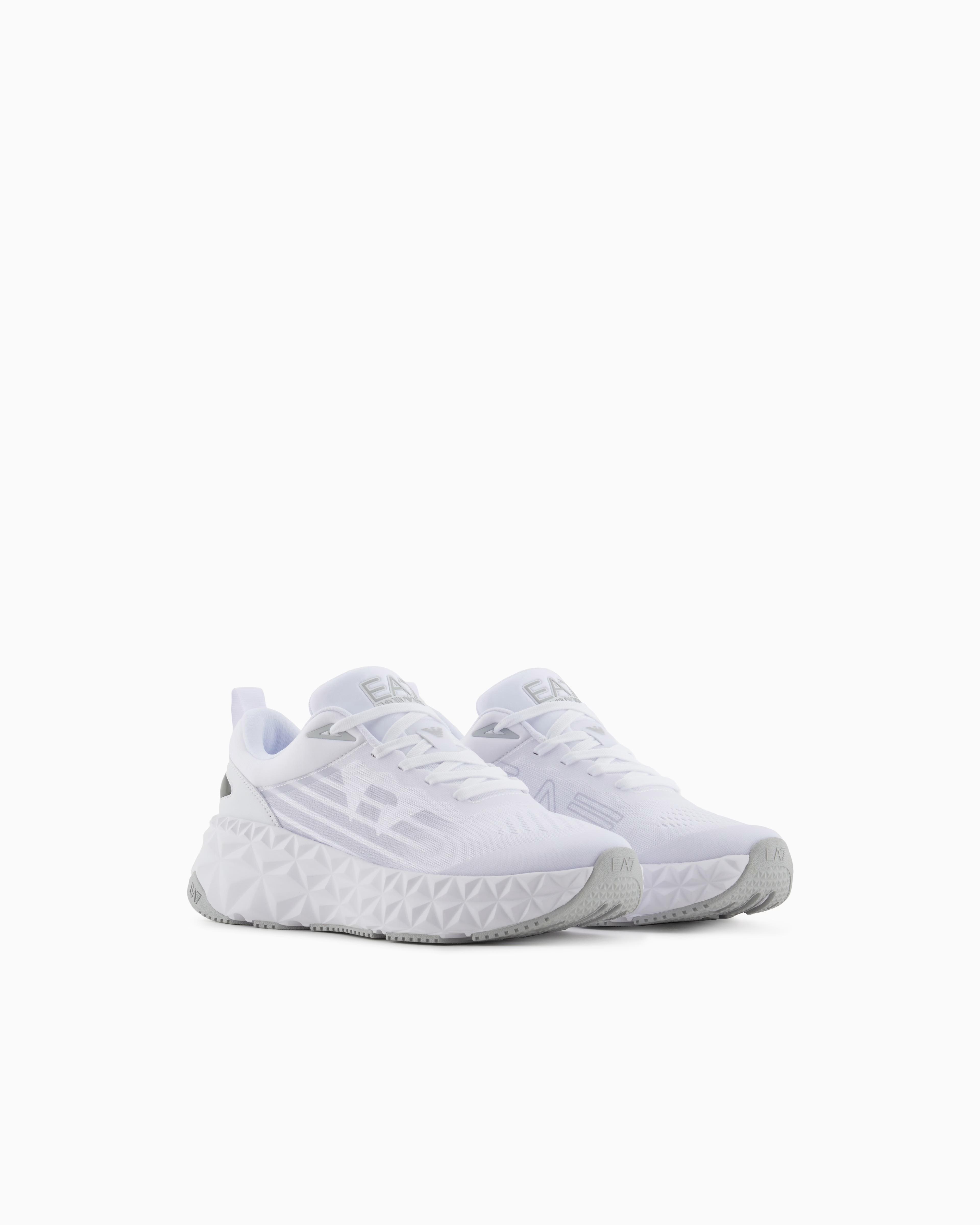 Ea7 Ea7 Unısex Rahat Yüksek Tabanlı Nefes Alabilir File Detaylı Armani Kartal Logolu Gri Sneaker X8X239 XK432-R965