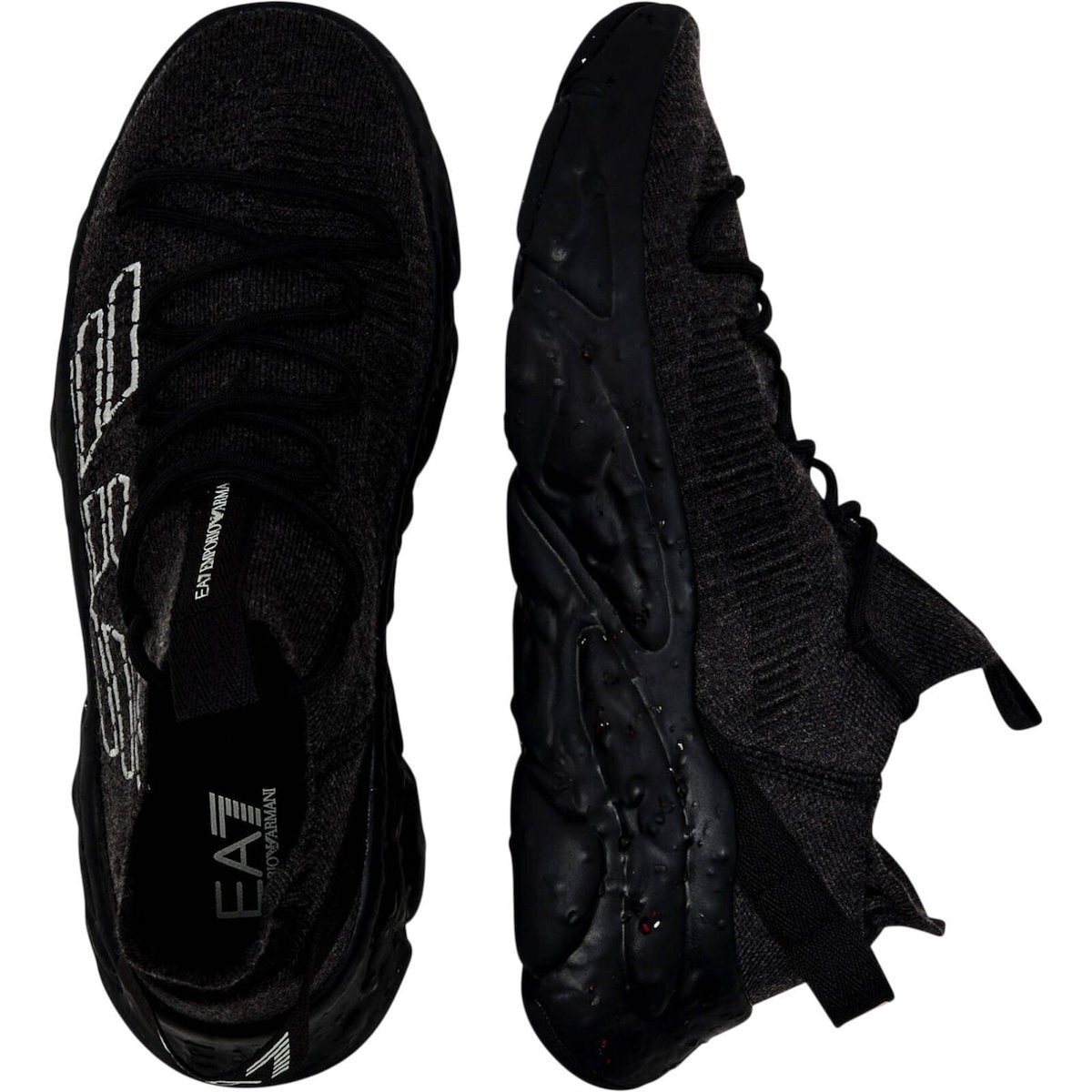 EA7 Ea7 Unısex Yüksek Rahat Tabanlı Kartal Logo Desenli Siyah Sneaker 7X000600 AF22912-MZ875