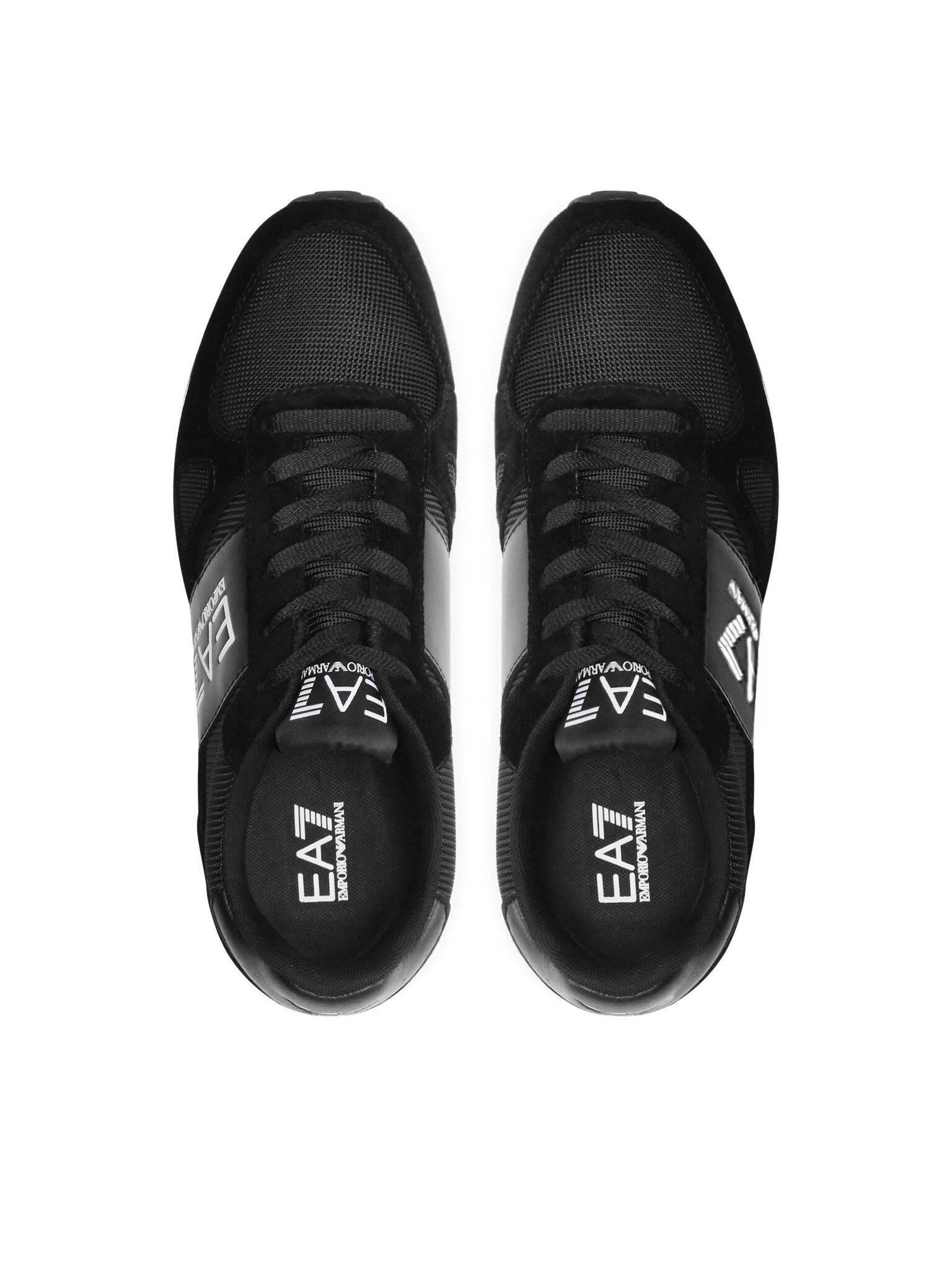 Ea7 Ea7 UNISEX Yuvarlak Burunlu Fileli Kumaş Logolu Siyah Sneaker X8X151 XK354-A120