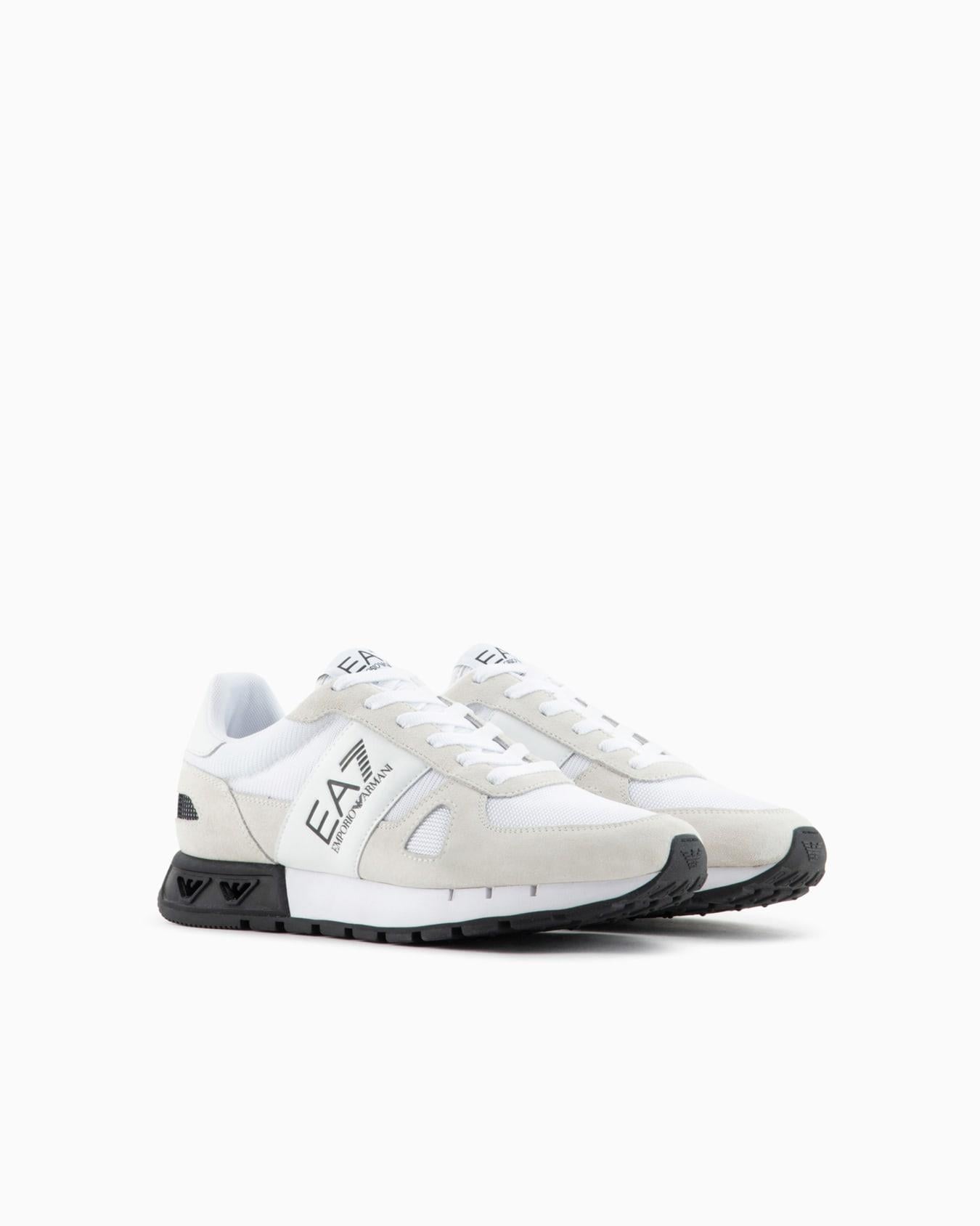 Ea7 Ea7 Unısex Yuvarlak Burunlu Fileli Kumaş Logolu Beyaz Sneaker X8X151 XK354-S271