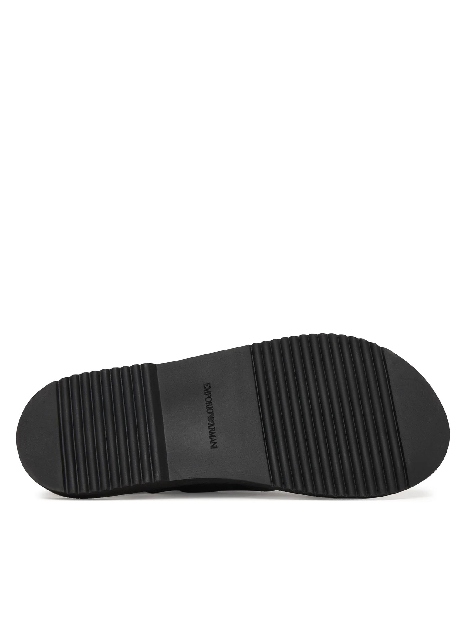 Emporio Armani Emporıo Armani Erkek %100 Deri ve Jakarlı Çapraz Bantlı Kahverengi Sandalet EM004323 AF25617-M6354