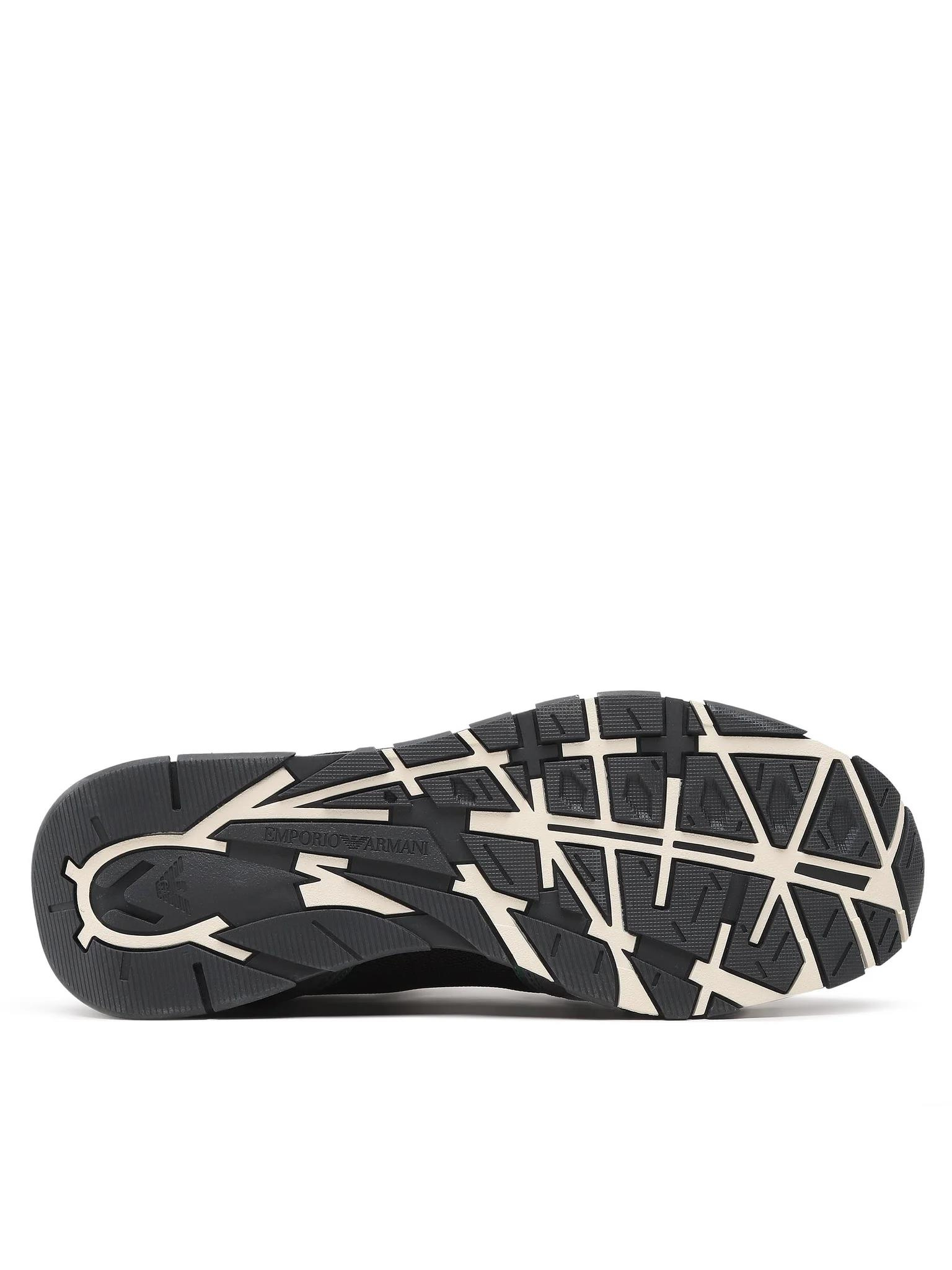 Emporio Armani Emporıo Armani Erkek %100 Polyester Dokuma Kumaş Marka Logolu Siyah Sneaker X4X544 XM727-S719