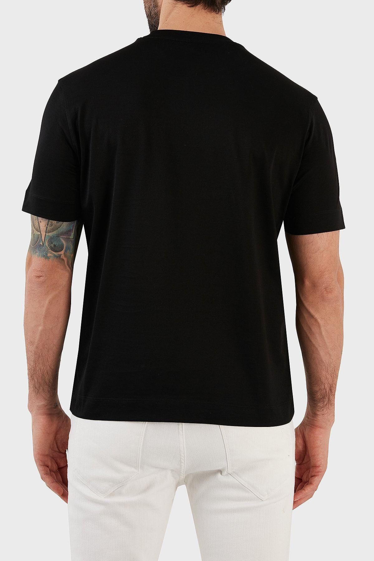 Emporio Armani Emporıo Armani Erkek %100 Pamuklu Logolu Kısa Kollu Siyah T-Shirt 3R1TZ3 1JSAZ-0999