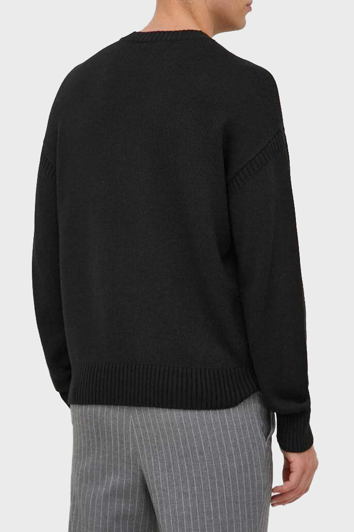 Emporio Armani Emporıo Armani Erkek %100 Yün Marka Logolu Uzun Kollu Bisiklet Yaka F087 Kazak 6R1MXP 1MMAZ-F087