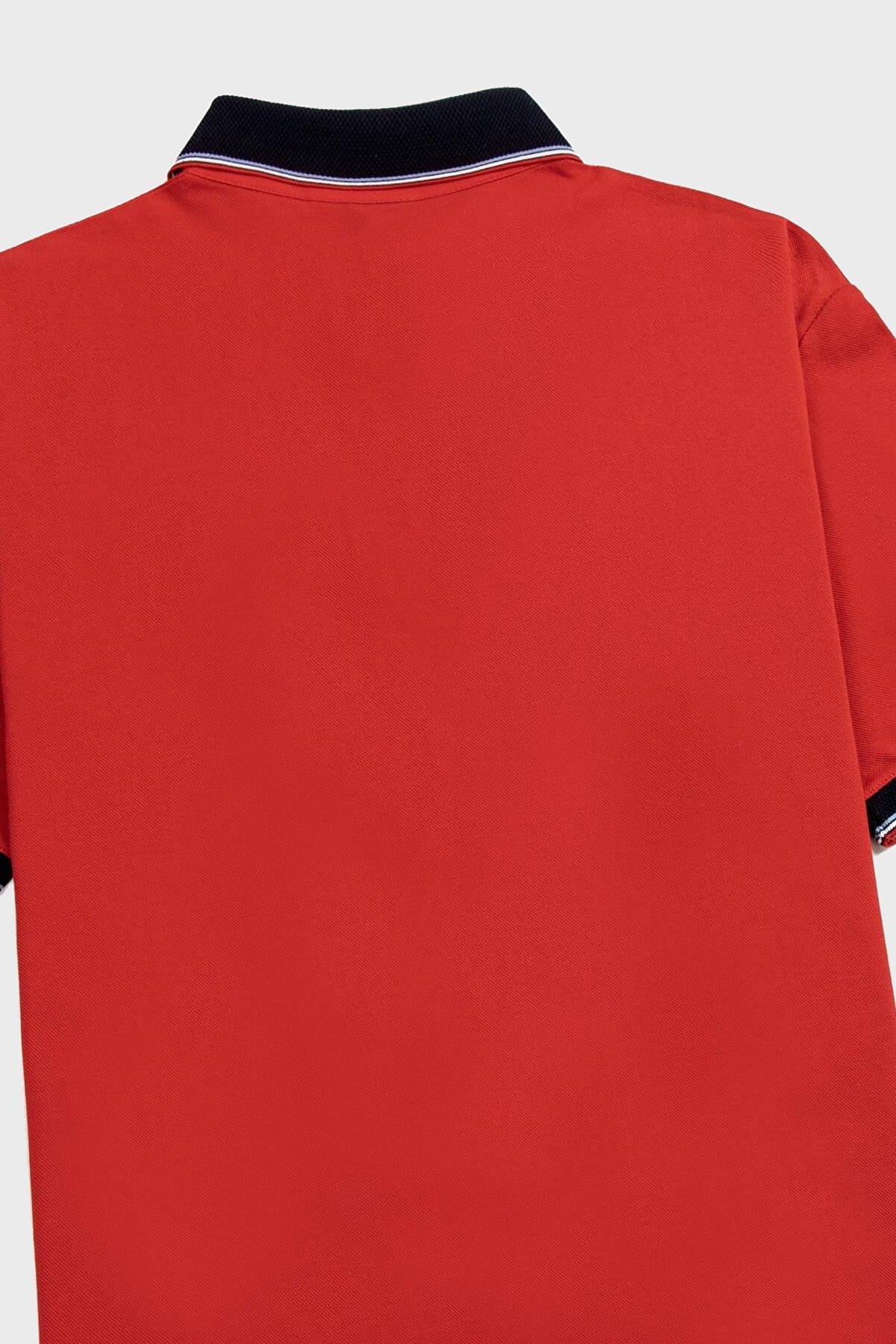 Emporio Armani Emporıo Armani Erkek %100 Pamuklu Logolu Kısa Kollu Kırmızı1 Polo Yaka T-Shirt 3R1F70 1JTKZ-0278