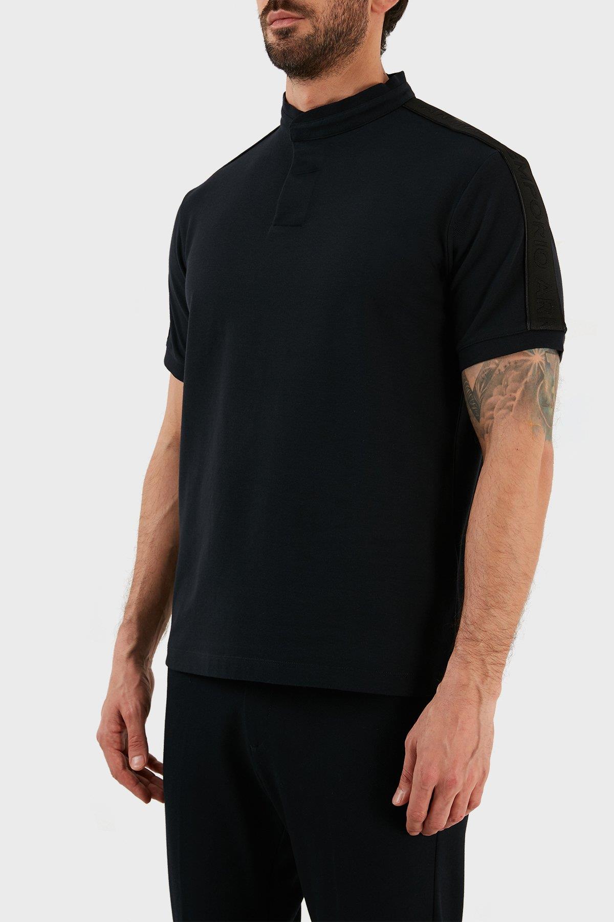Emporio Armani Emporıo Armani Erkek %100 Pamuk Jersey Kumaş Marka Logolu Lacivert Polo Yaka T-Shirt 3R1FG2 1JCYZ-0920