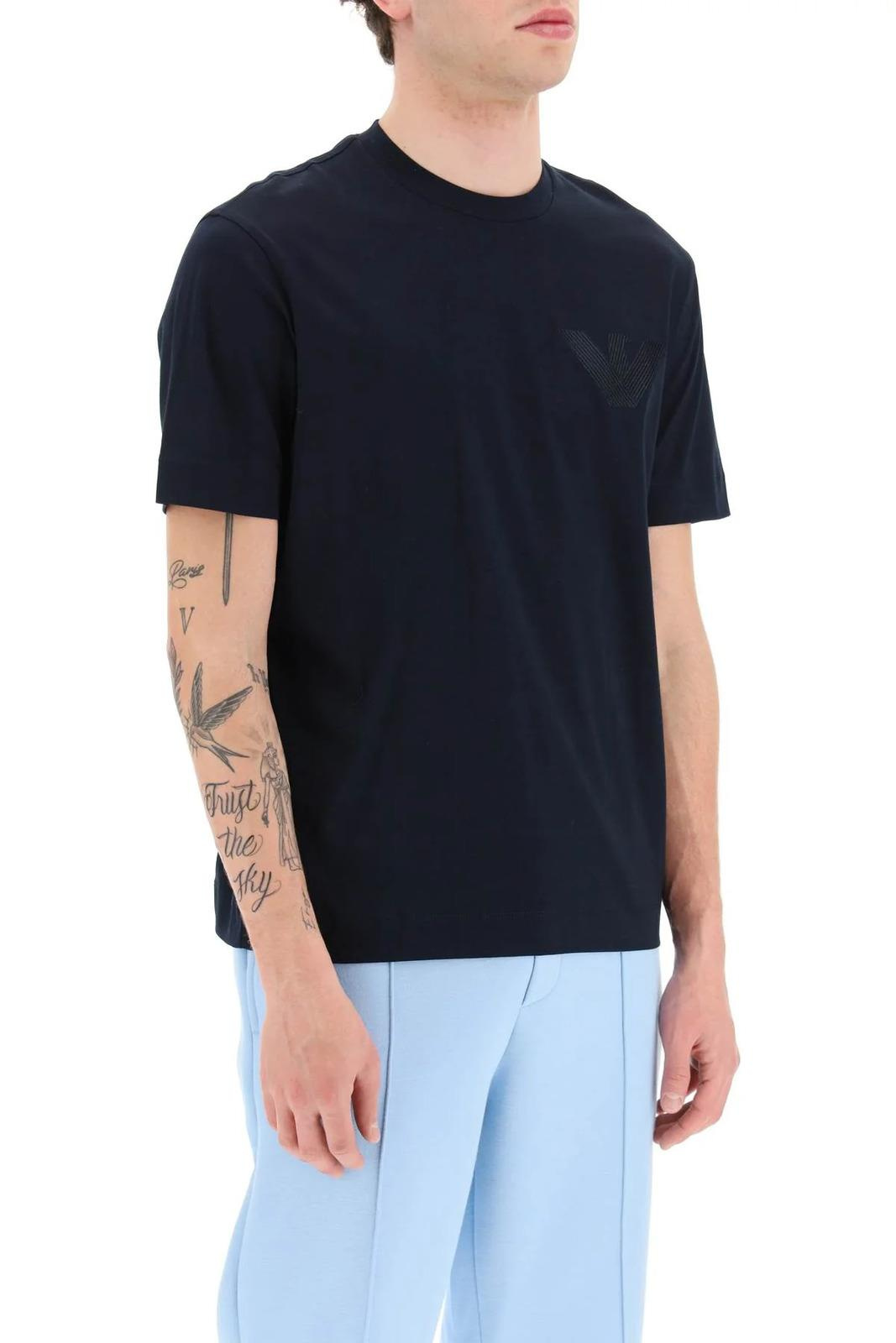 Emporio Armani Emporıo Armani Erkek %100 Pamuklu Logolu Kısa Kollu Lacivert T-Shirt 3R1TZ3 1JSAZ-0920