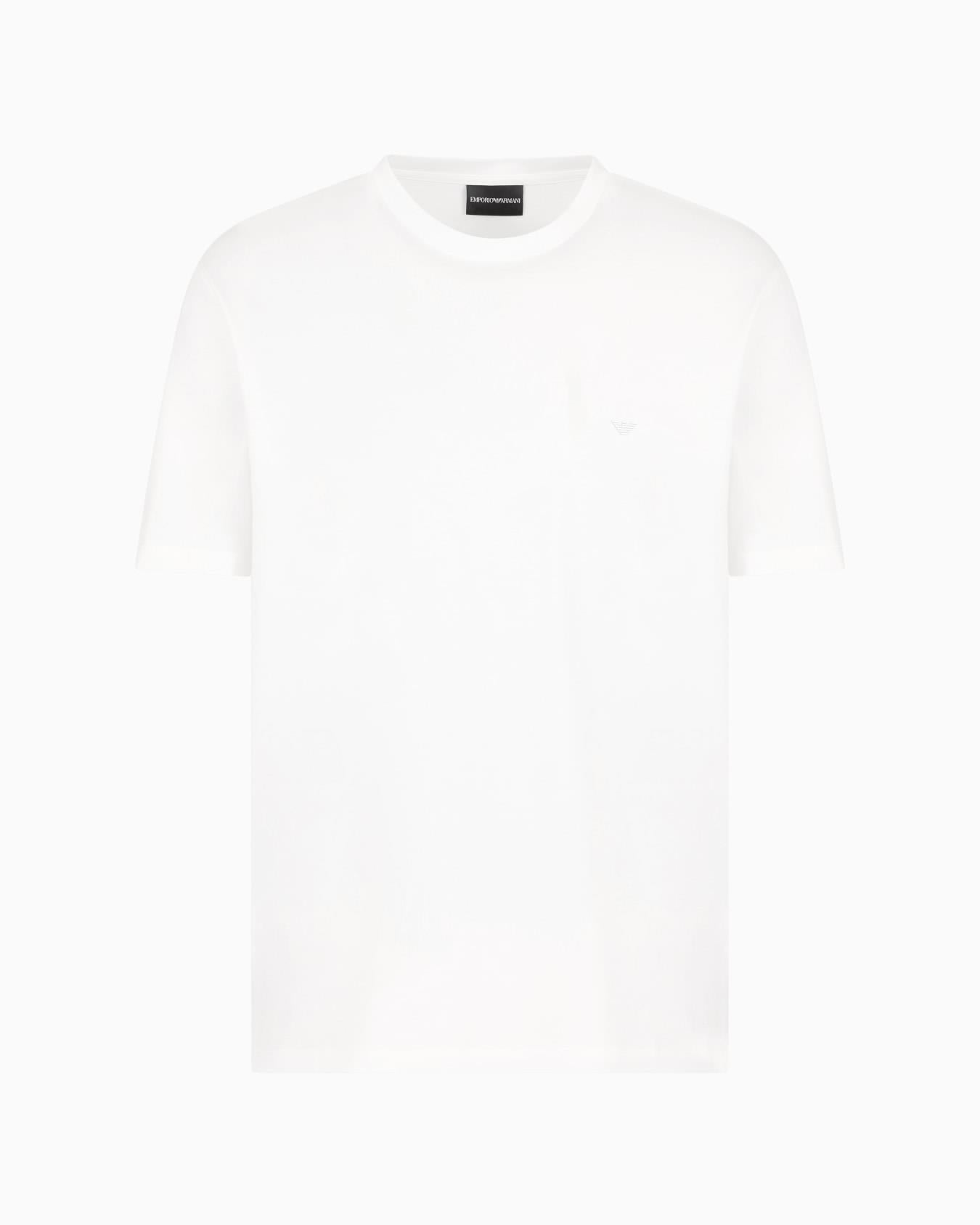 EMPORIO ARMANI Emporıo Armani Erkek %100 Pamuklu Regular Fit Yuvarlak Yakalı Kısa Kollu Beyaz T-Shirt EM000983 AF13669-U0003