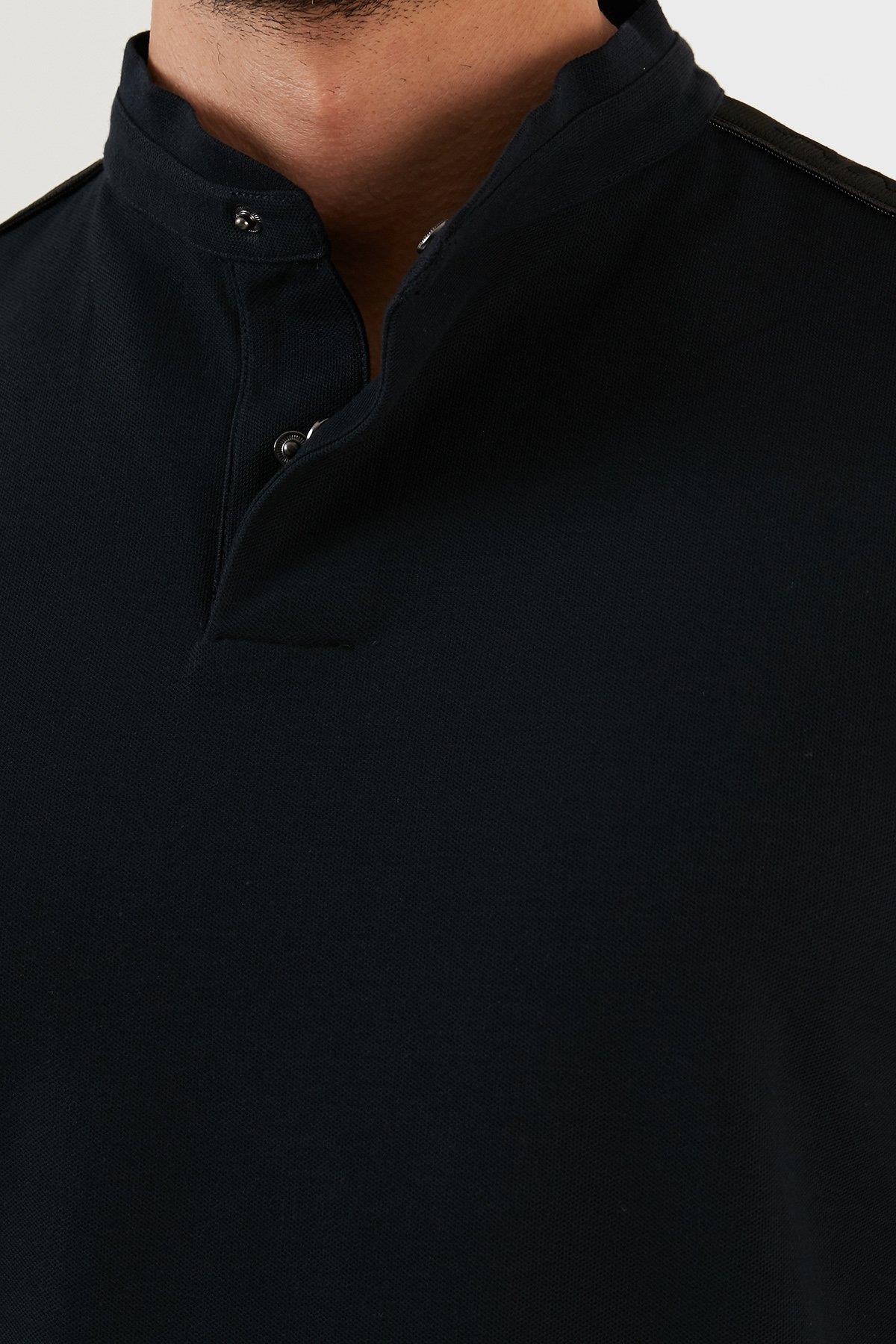 Emporio Armani Emporıo Armani Erkek %100 Pamuk Jersey Kumaş Marka Logolu Lacivert Polo Yaka T-Shirt 3R1FG2 1JCYZ-0920