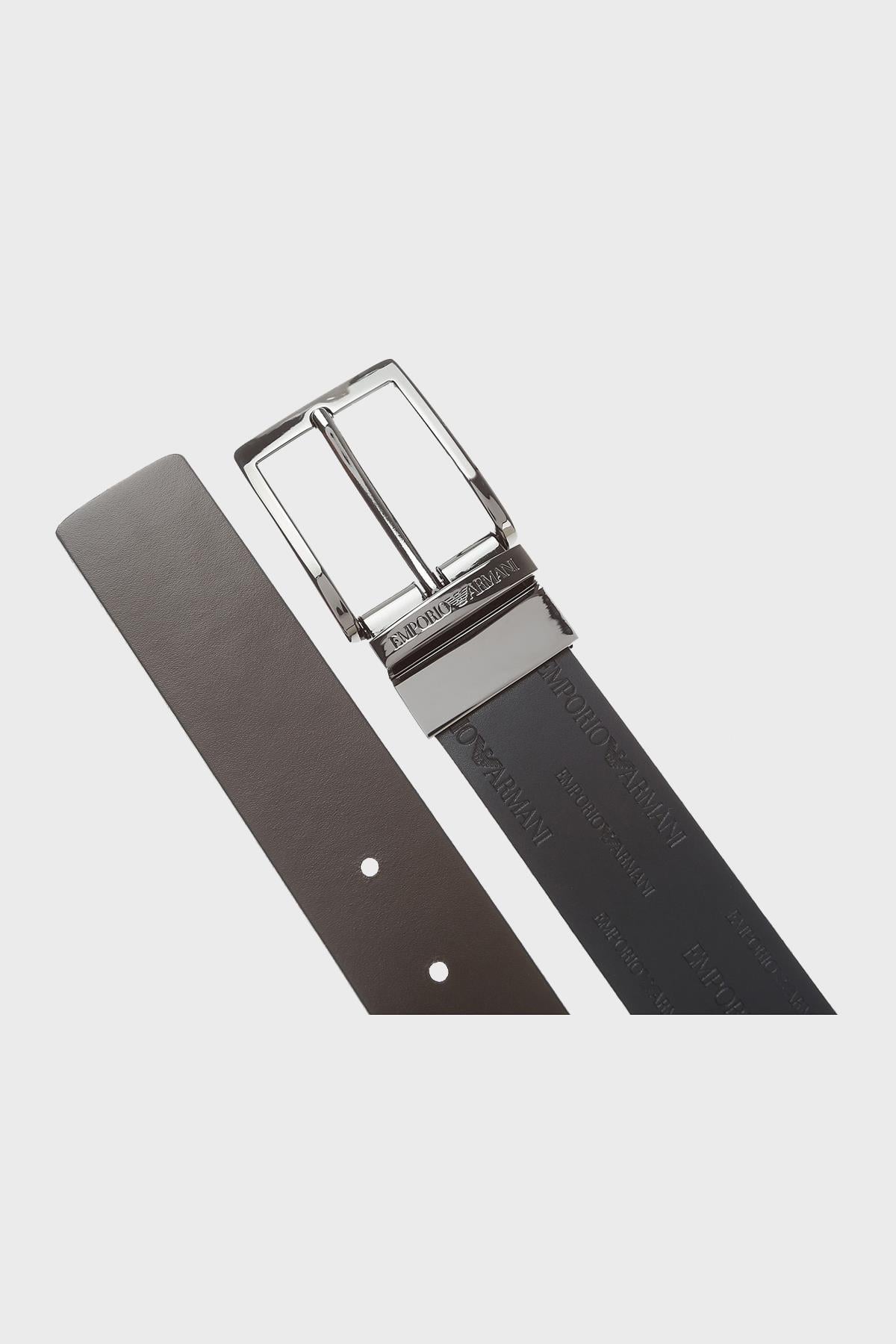 Emporio Armani Emporıo Armani Erkek %100 Deri Marka Logolu Siyah Kemer Y4S426 YTU5J-88044