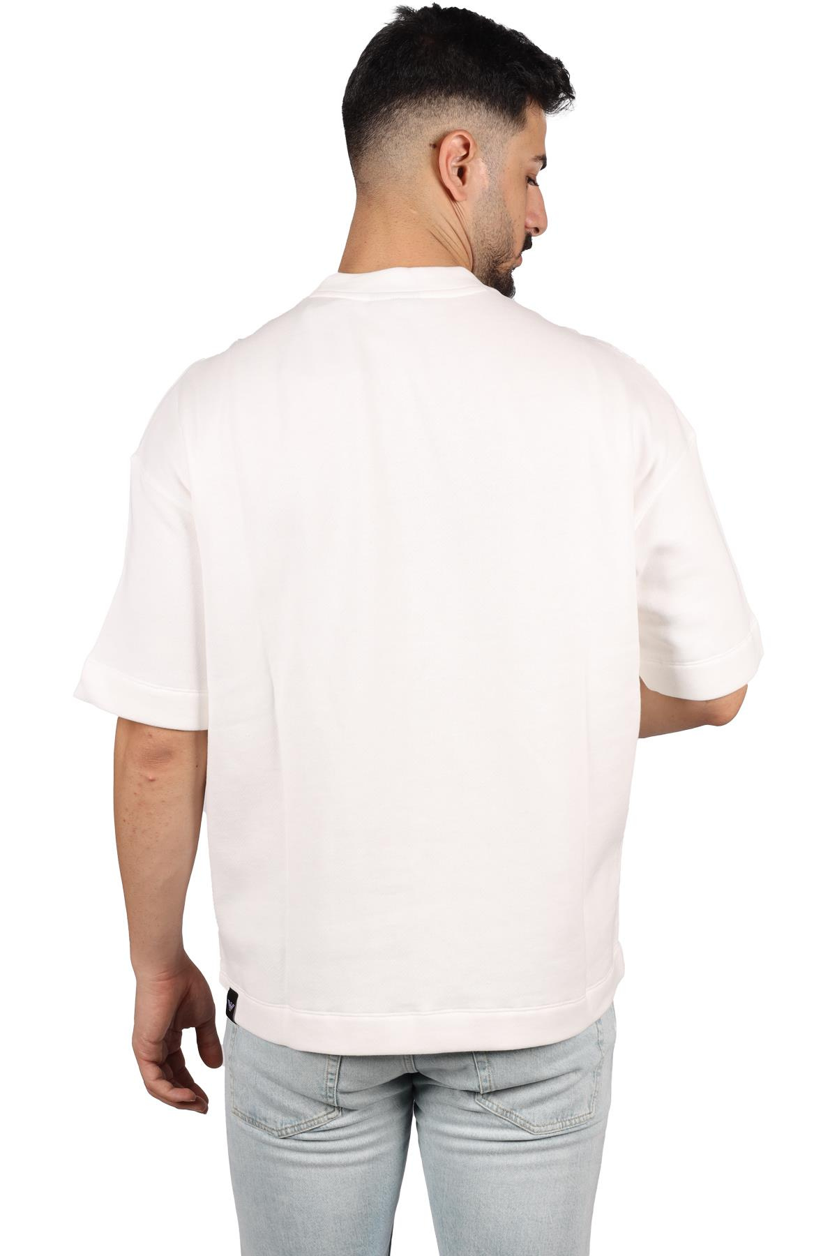 Emporio Armani Emporıo Armani Erkek %100 Pamuklu Logolu Kısa Kollu Beyaz T-Shirt 3R1TBY 1JFBZ-0101