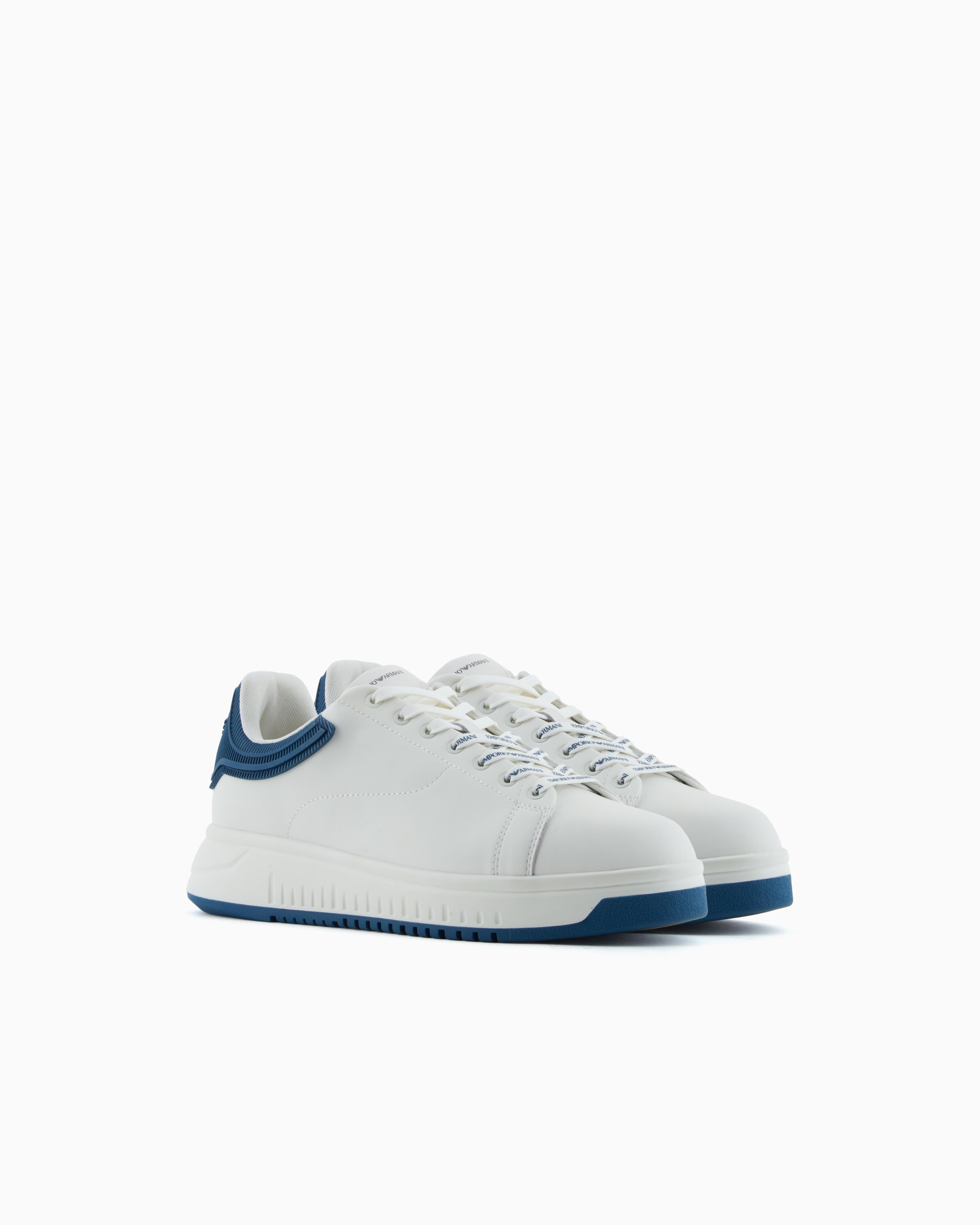 EMPORIO ARMANI Emporıo Armani Erkek Bağlamalı Orta Kalın Taban Deri Beyaz Sneaker EM003663 AF18212-FB060