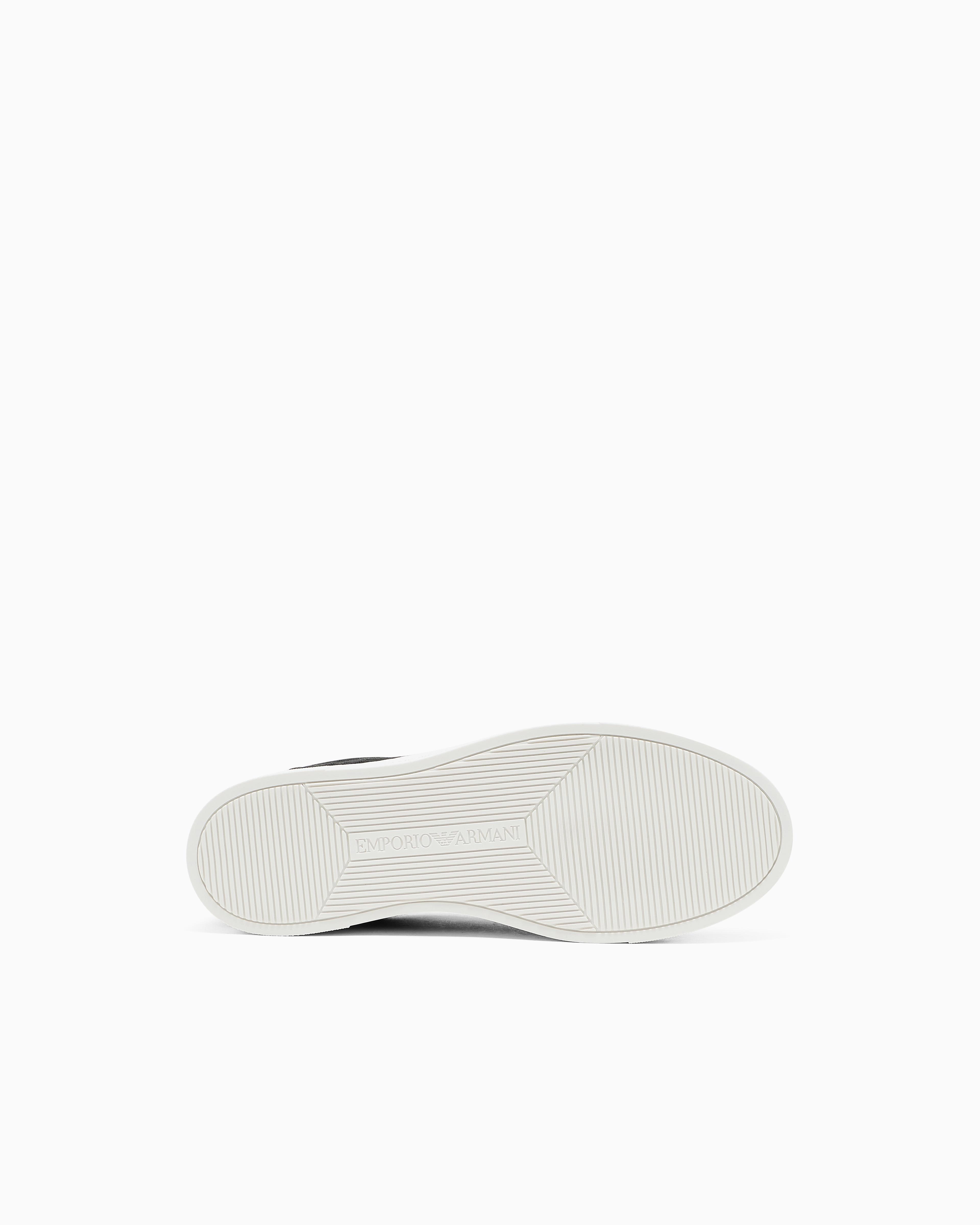 EMPORIO ARMANI Emporıo Armani Erkek Bağlamalı Orta Kalın Taban Deri Siyah Sneaker EM003843 AF20003-MC012